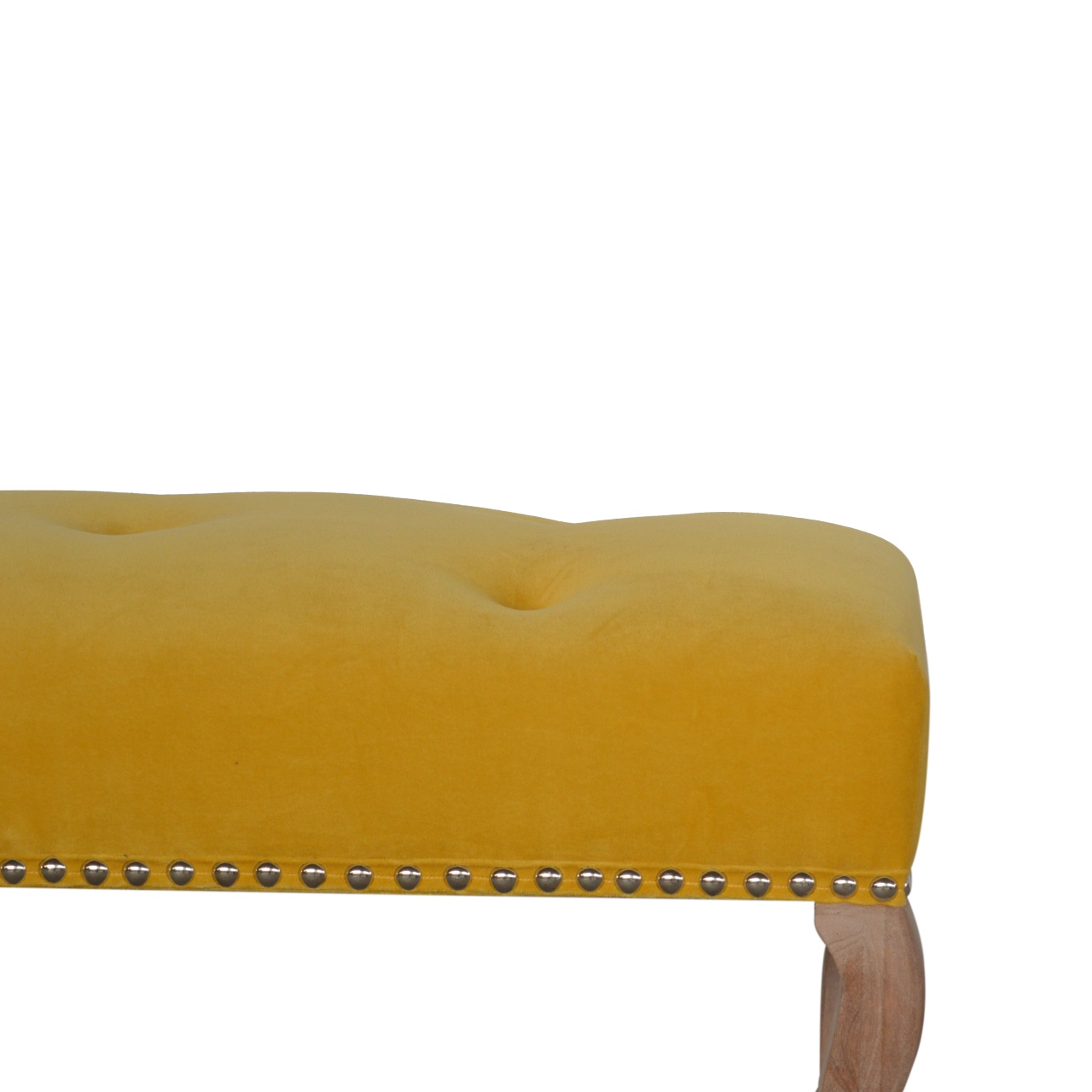 Artisan French Style Bench - Mustard, Velvet