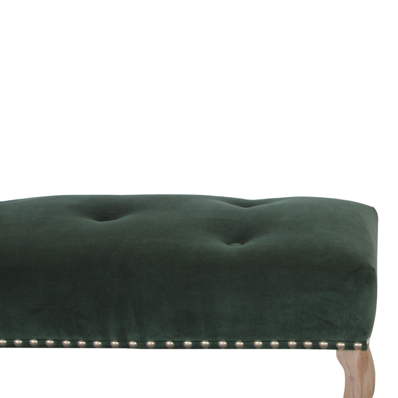 Artisan French Style Bench - Emerald Green, Velvet