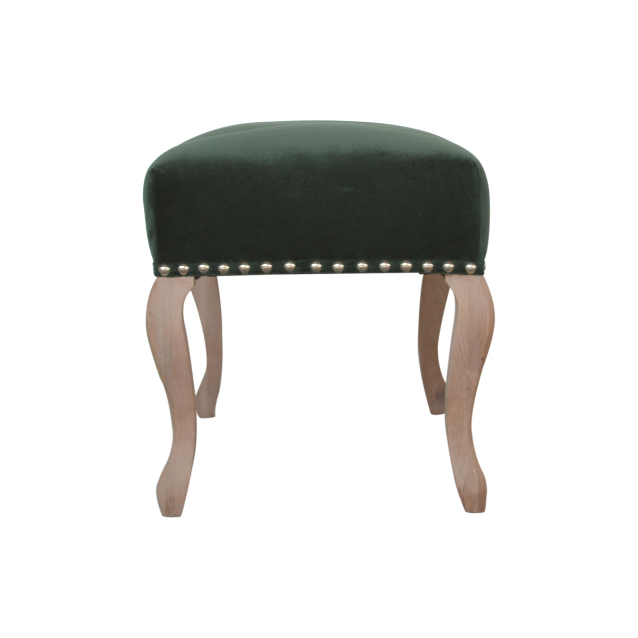 Artisan French Style Bench - Emerald Green, Velvet