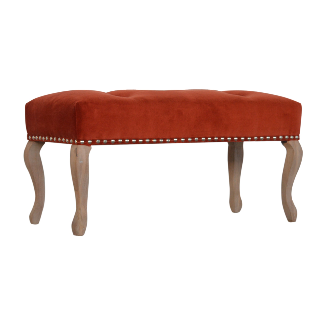 Artisan French Style Bench - Rust, Velvet