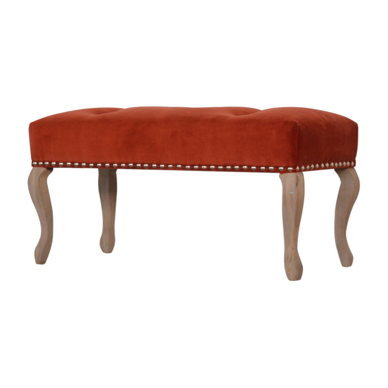 Artisan French Style Bench - Rust, Velvet