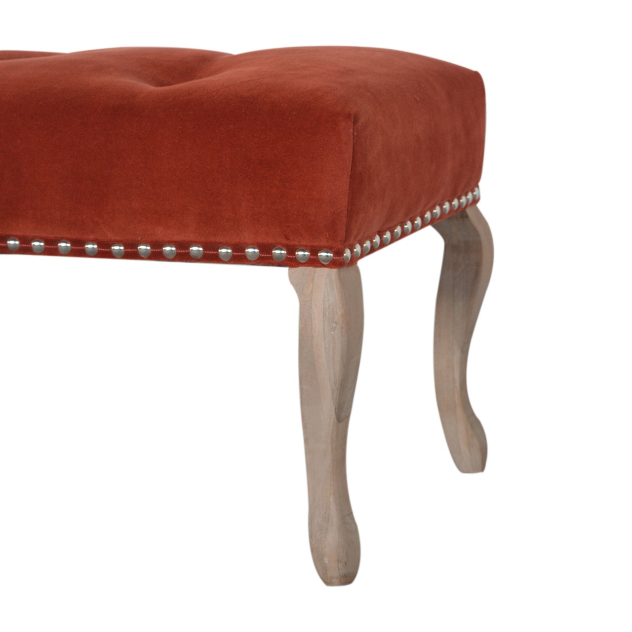 Artisan French Style Bench - Rust, Velvet