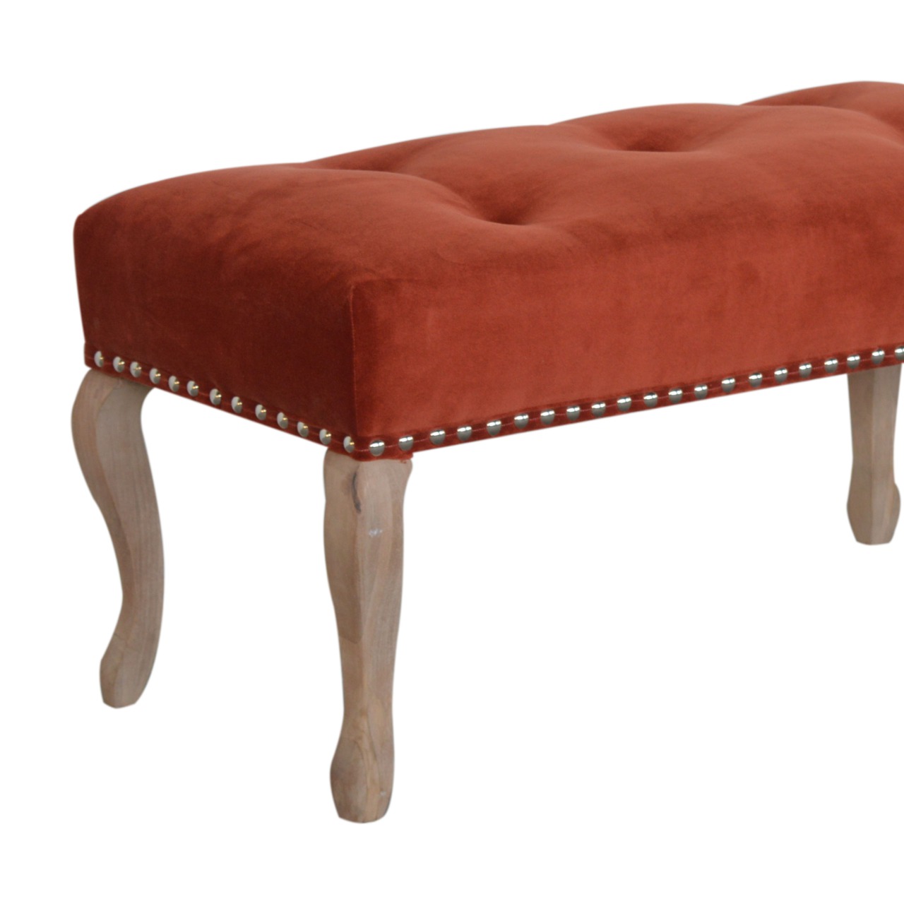 Artisan French Style Bench - Rust, Velvet