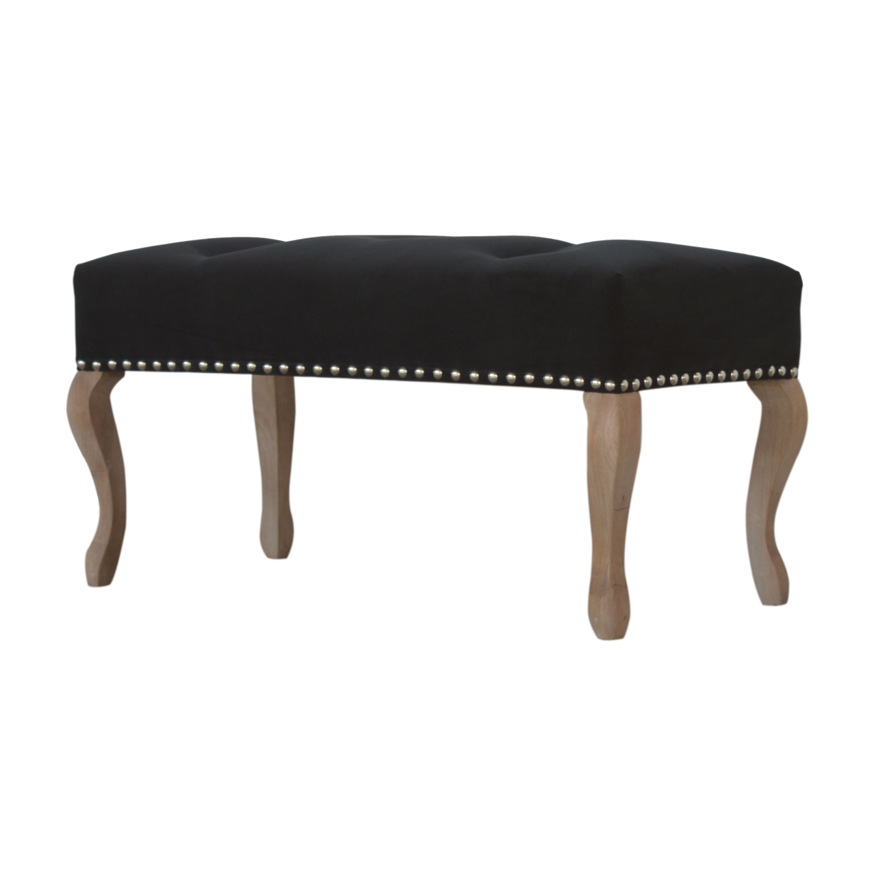 Artisan French Style Bench - Black, Velvet