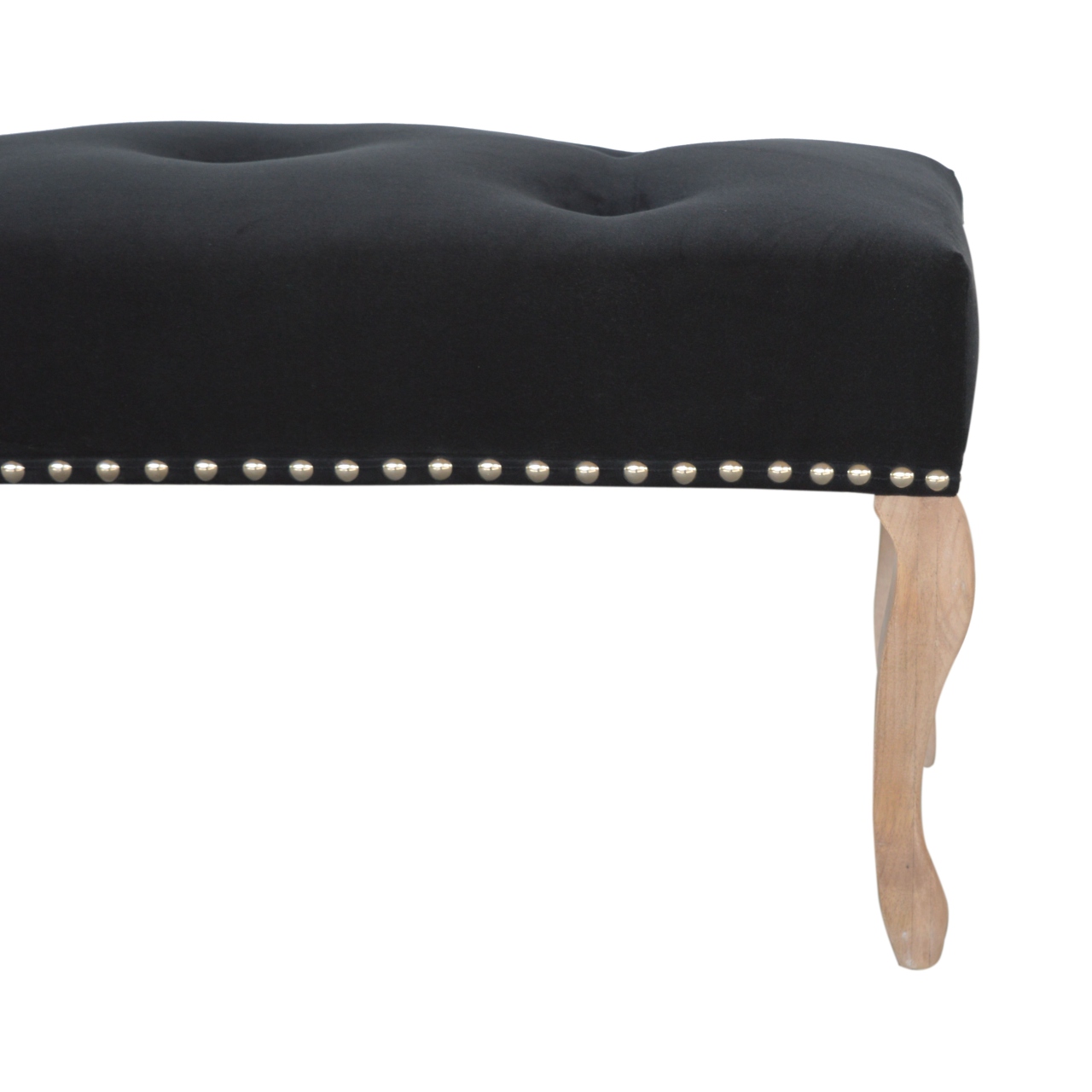 Artisan French Style Bench - Black, Velvet