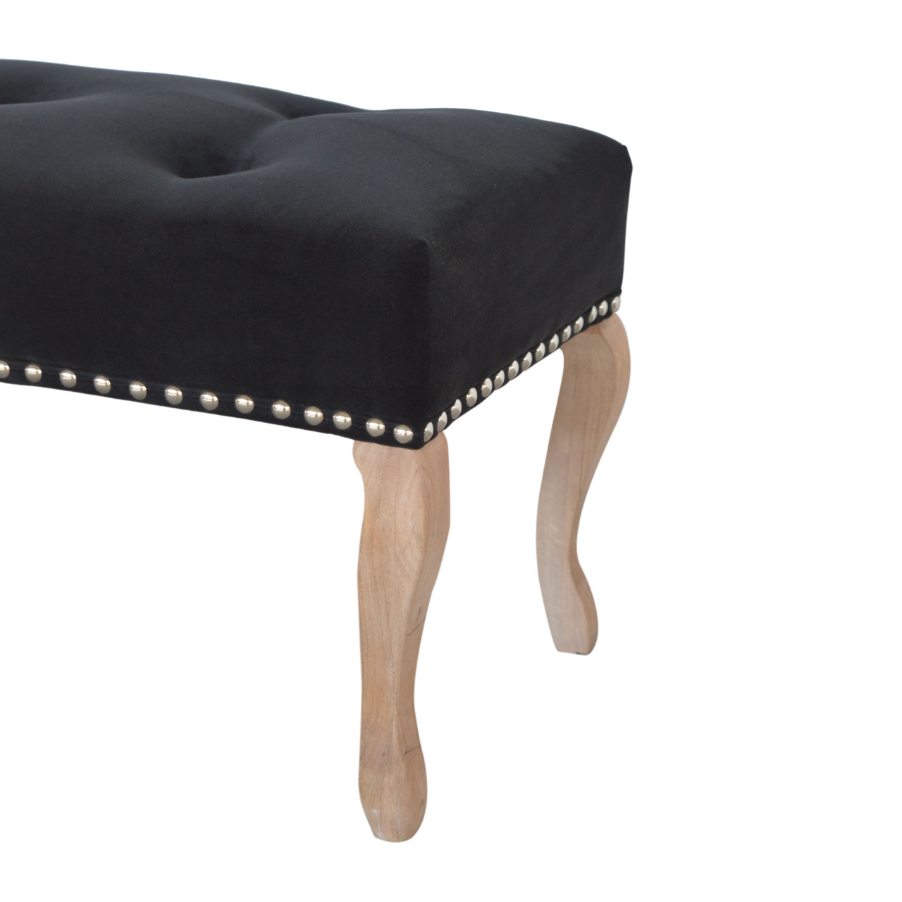 Artisan French Style Bench - Black, Velvet