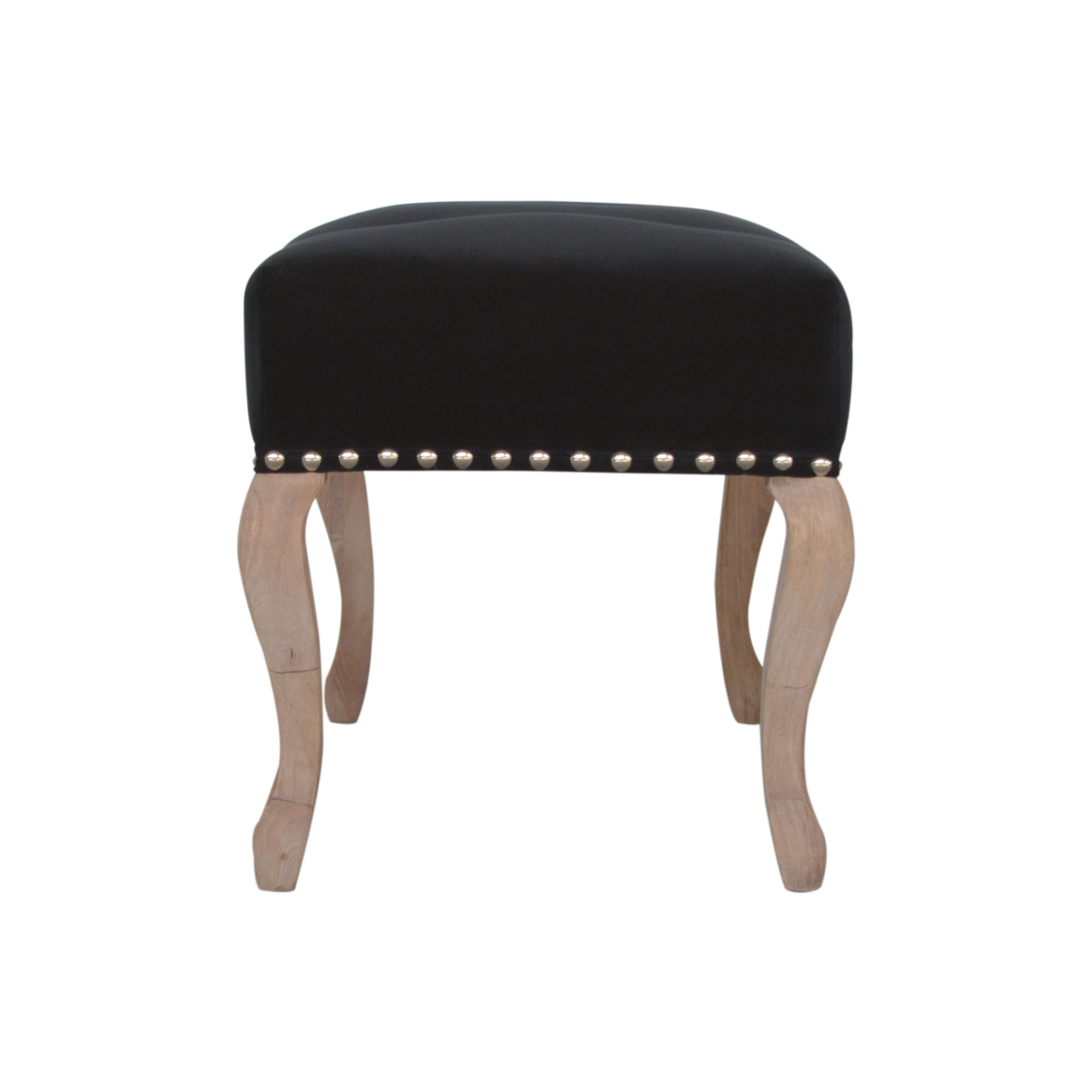 Artisan French Style Bench - Black, Velvet