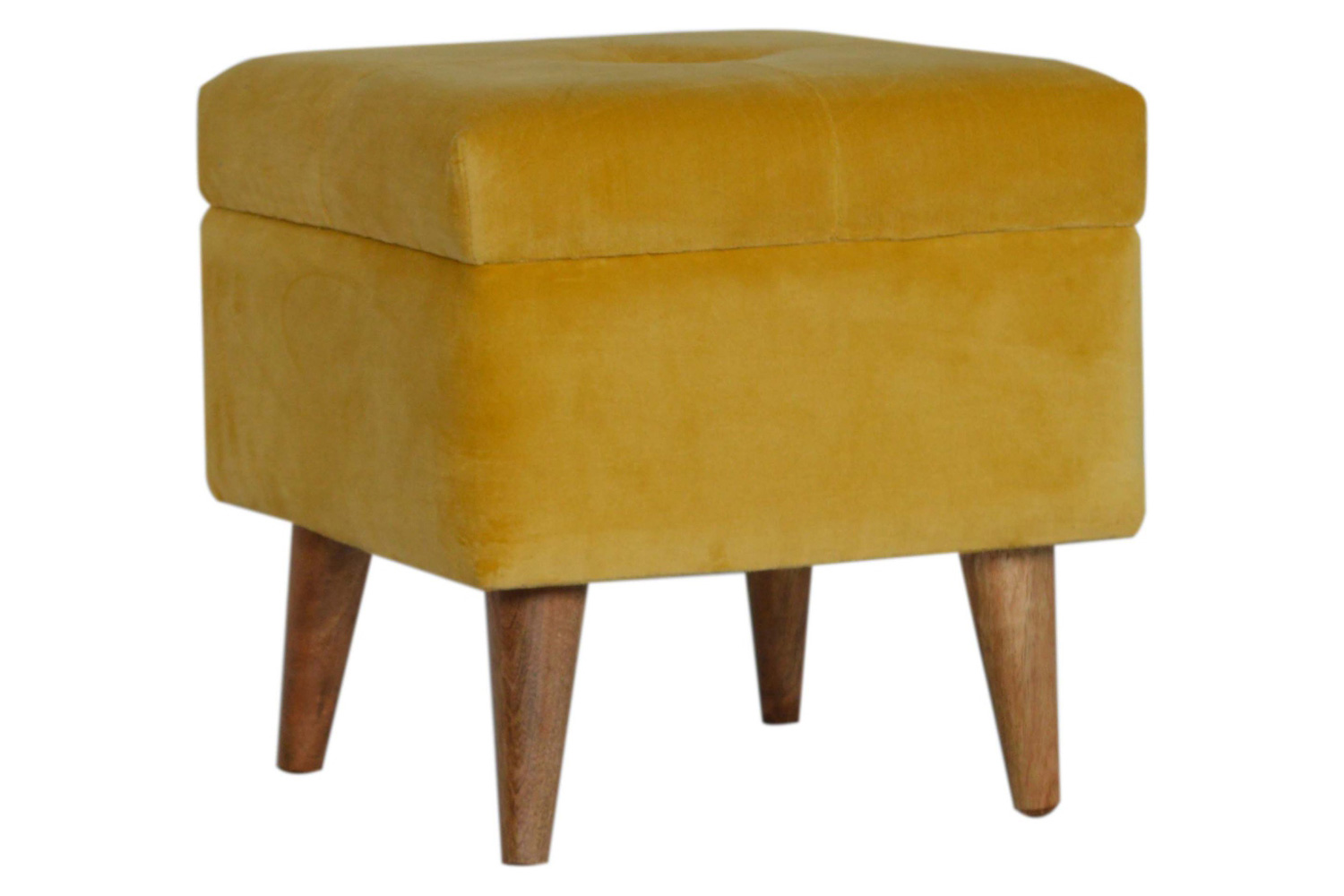 Artisan - Velvet Storage Footstool in Mustard