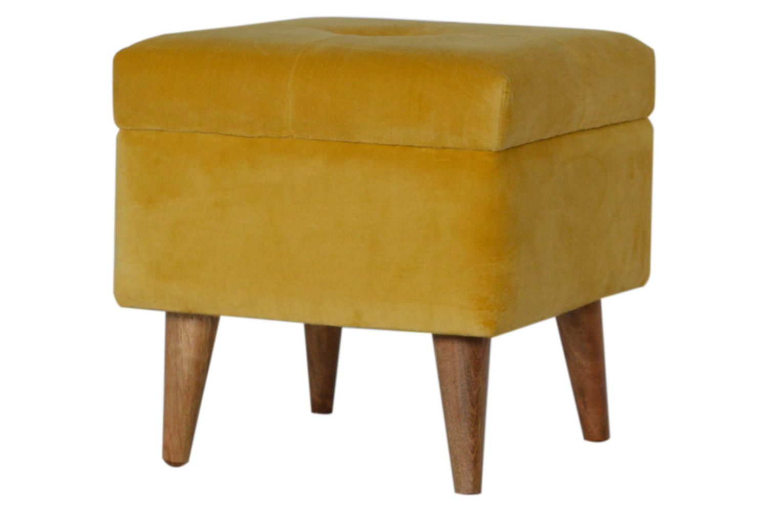 Artisan - Velvet Storage Footstool in Mustard