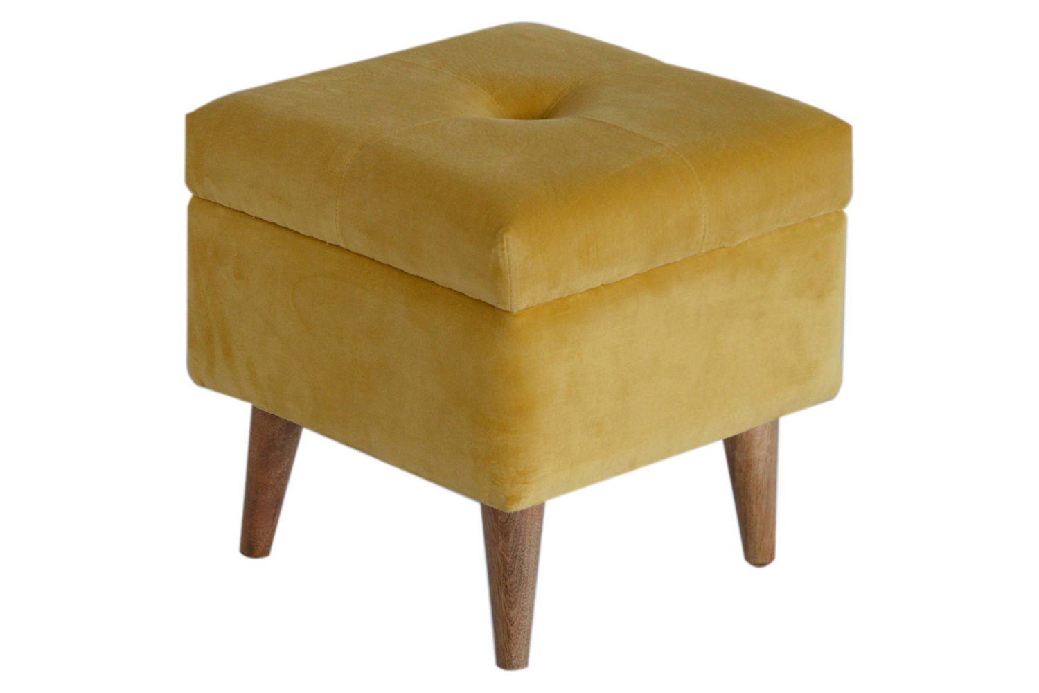 Artisan - Velvet Storage Footstool in Mustard