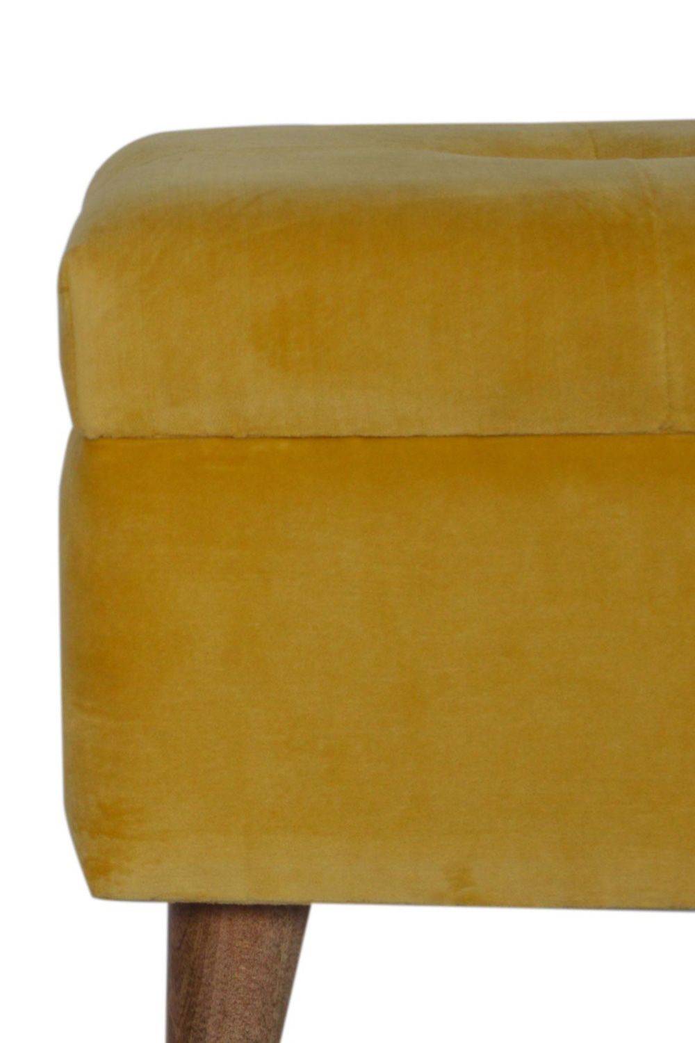 Artisan - Velvet Storage Footstool in Mustard