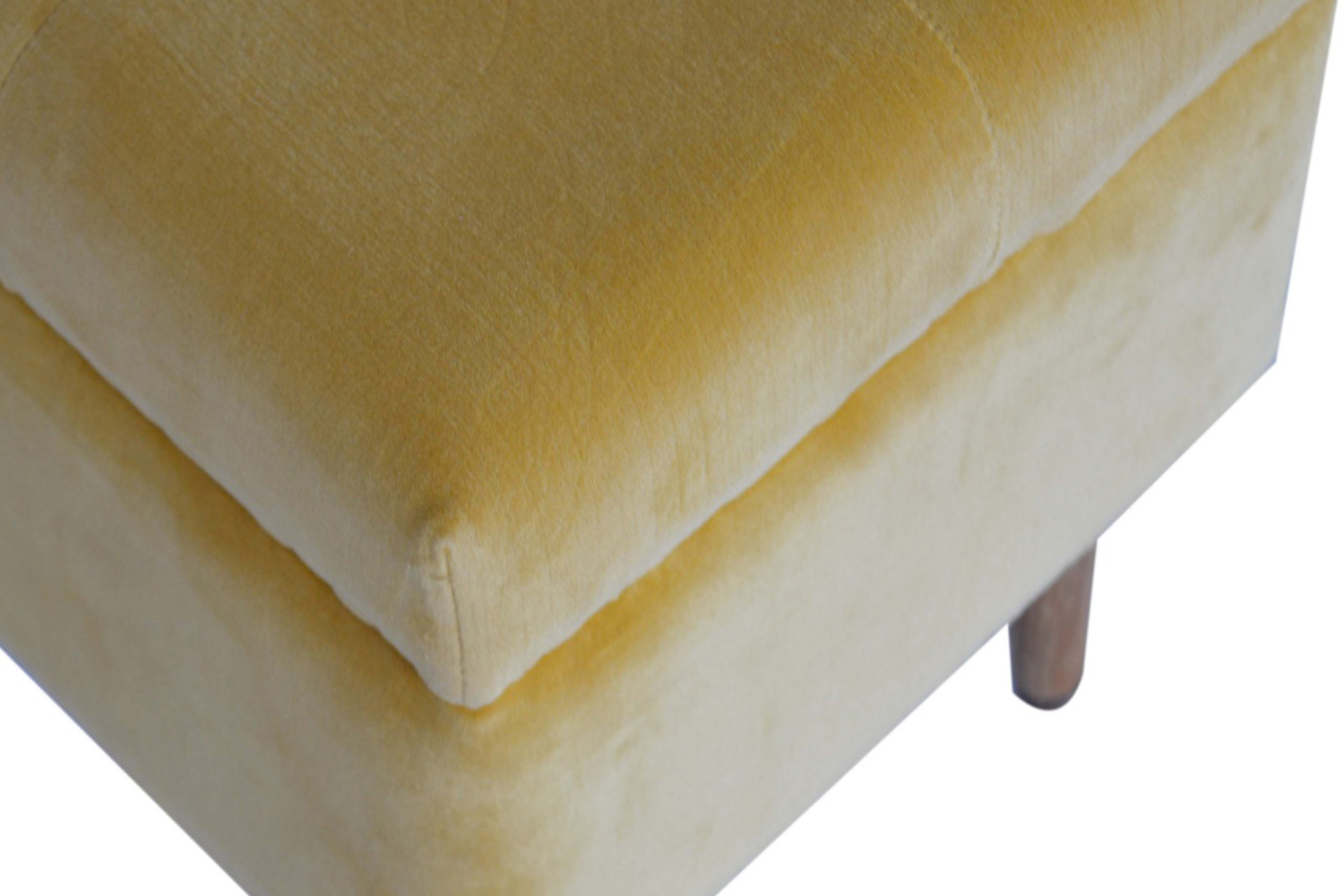 Artisan - Velvet Storage Footstool in Mustard