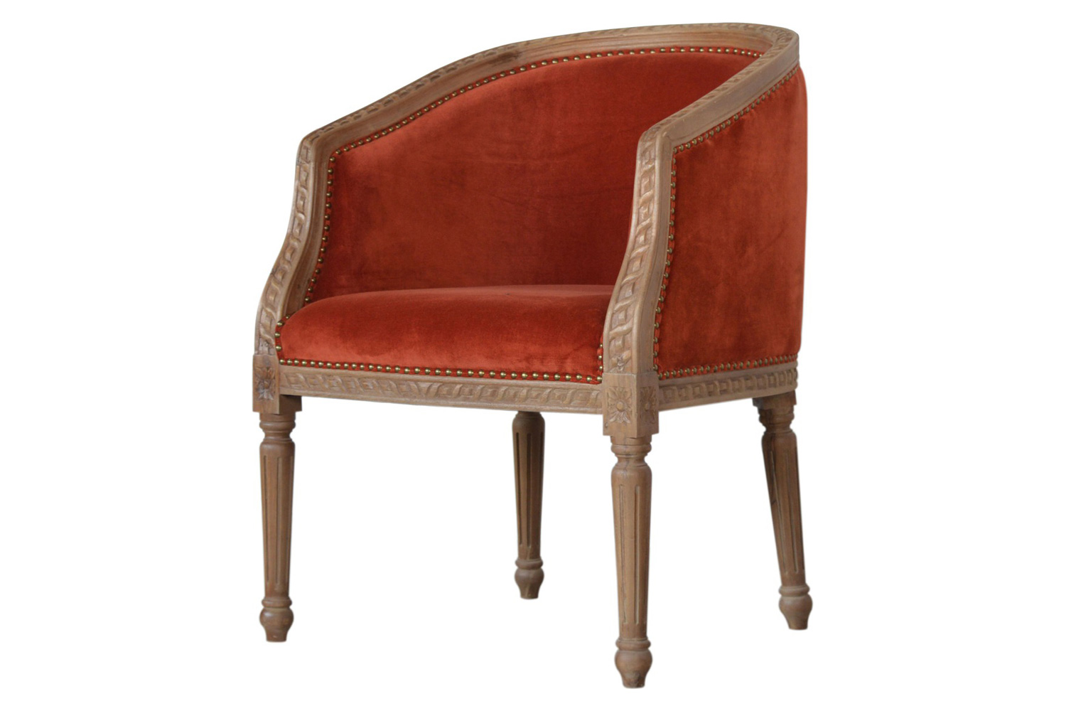 Artisan Velvet Occasional Chair - Brick Red