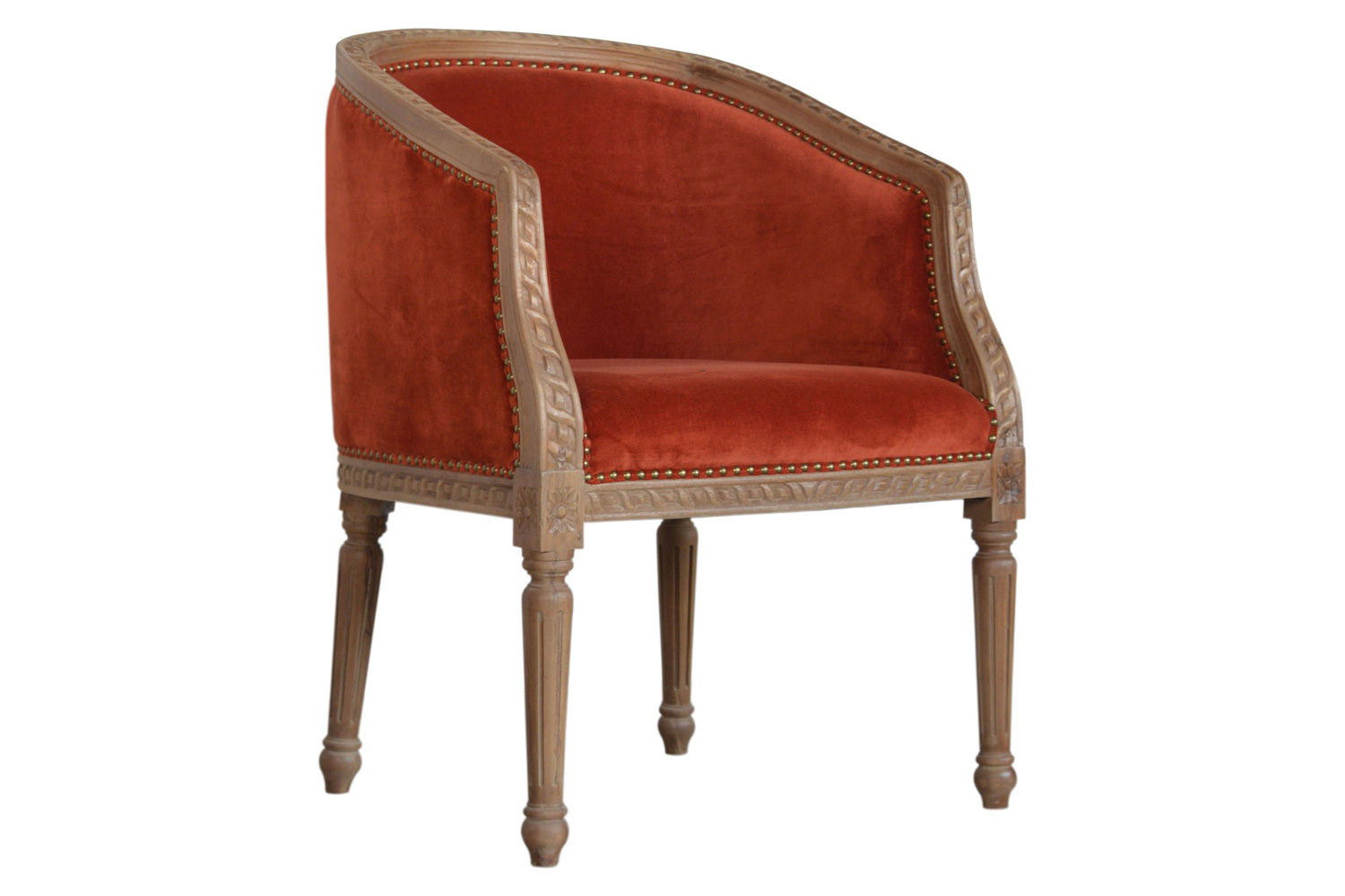 Artisan Velvet Occasional Chair - Brick Red