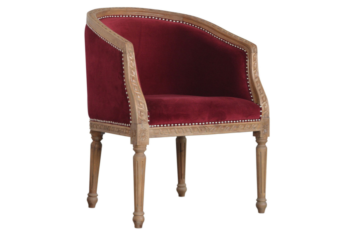 Artisan Velvet Occasional Chair - Wine Red