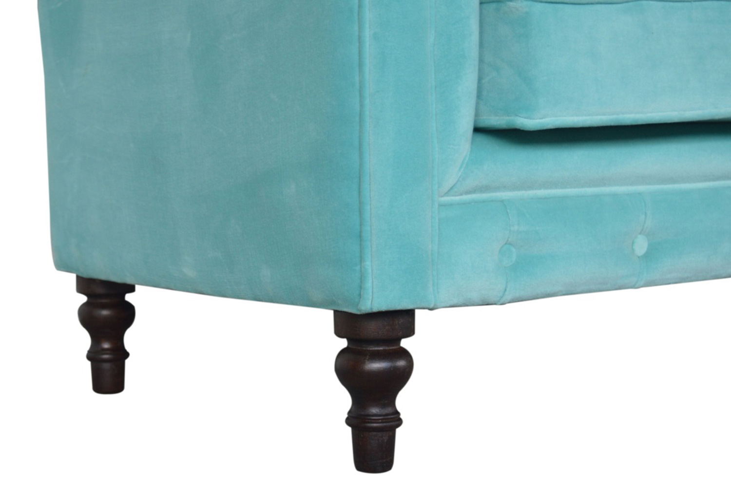 Artisan Chesterfield Sofa with 2 Seater - Aqua, Velvet