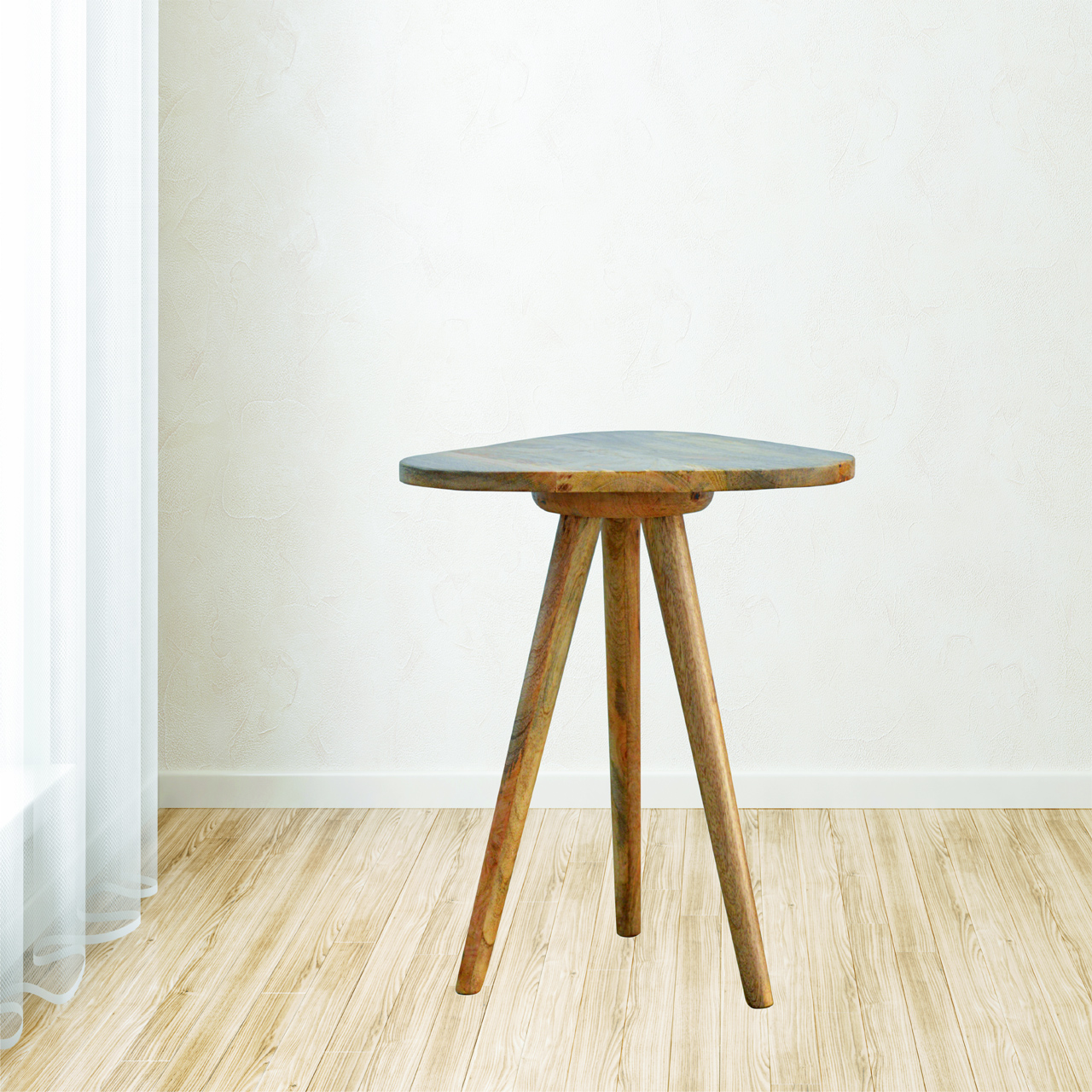 Artisan - Triangular Accent Tripod Stool in Oak-Ish