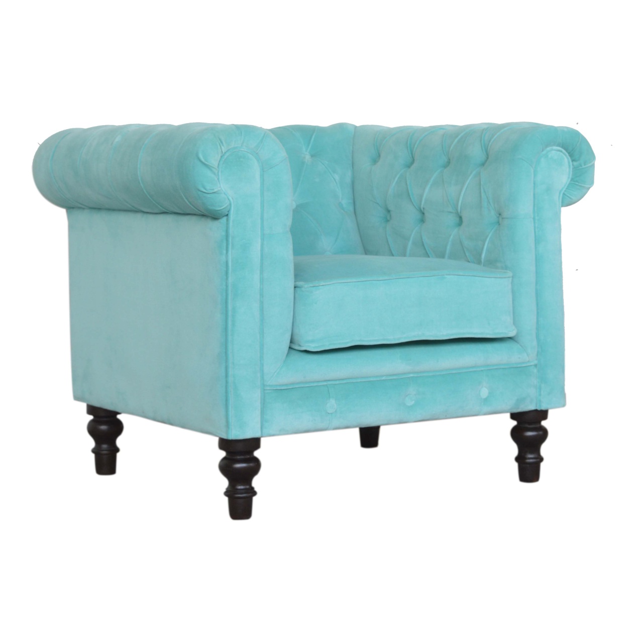 Artisan™ Chesterfield Armchair - Aqua, Velvet