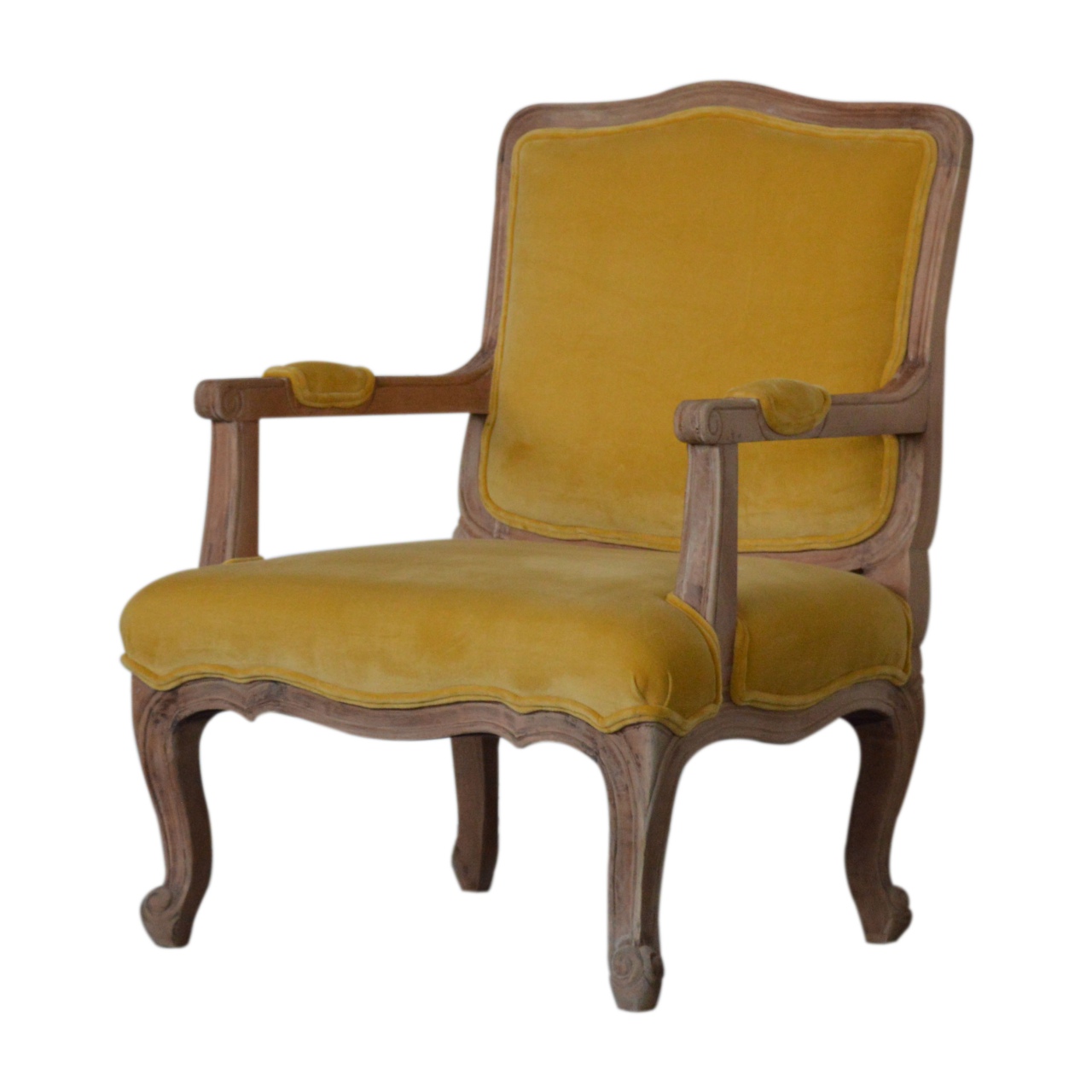 Artisan™ French Style Chair - Mustard, Velvet