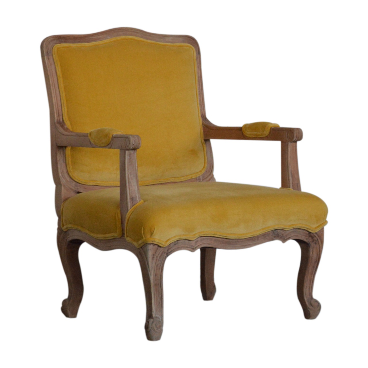 Artisan™ French Style Chair - Mustard, Velvet