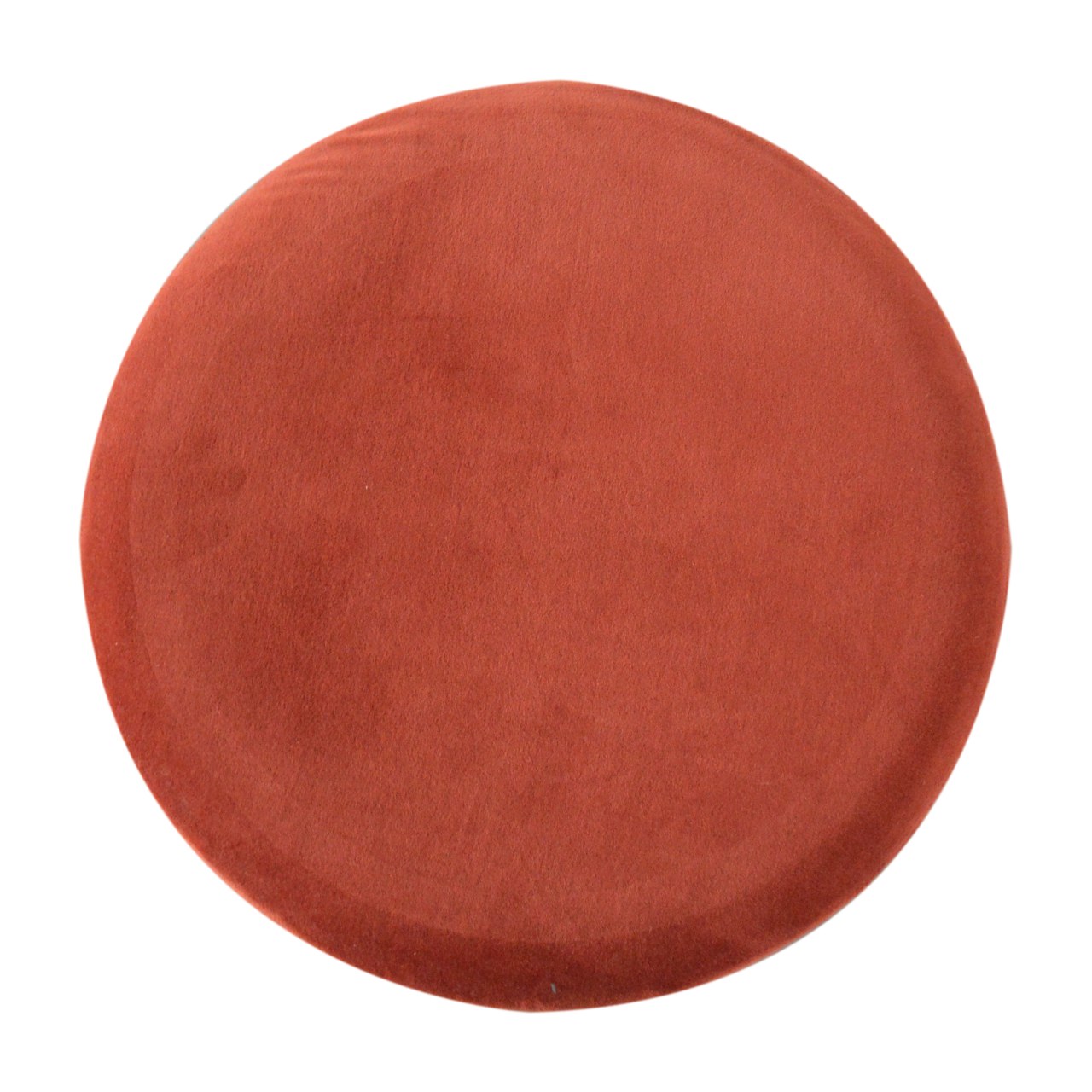 Artisan Footstool with Gold Base - Brick Red, Velvet