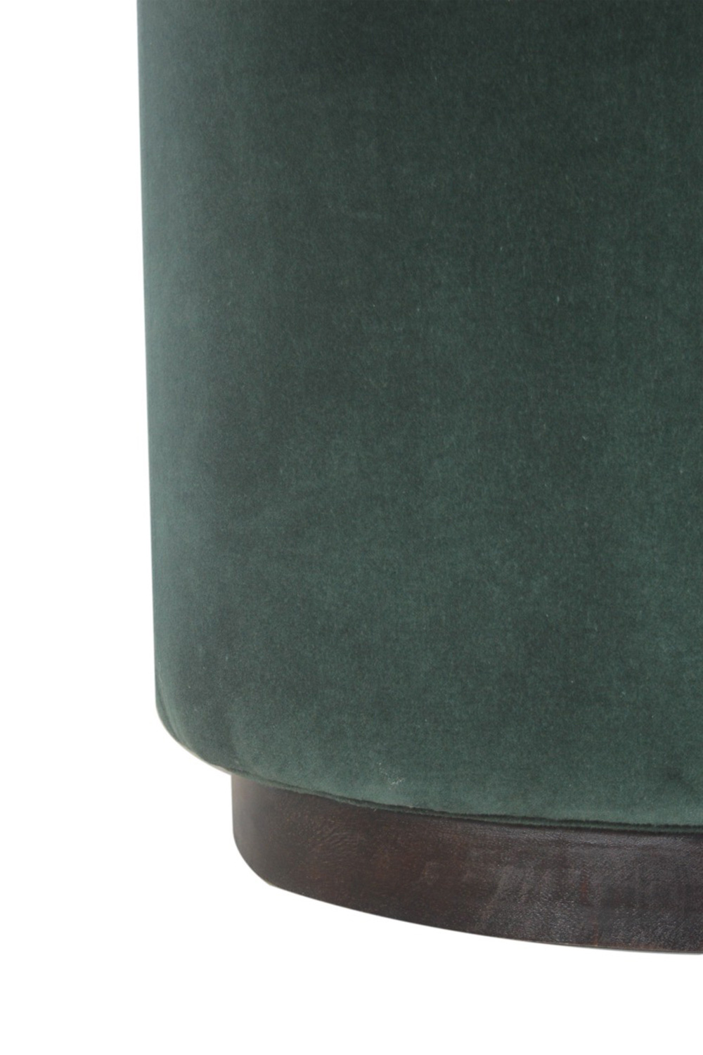 Artisan Footstool with Base - Velvet, Emerald Green, Wooden