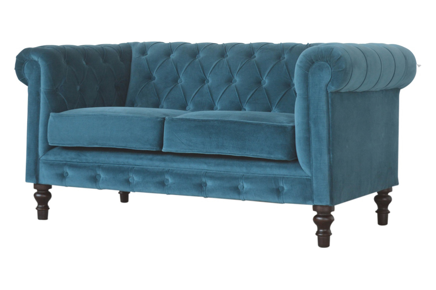 Artisan Chesterfield Sofa with 2 Seater - Teal, Velvet