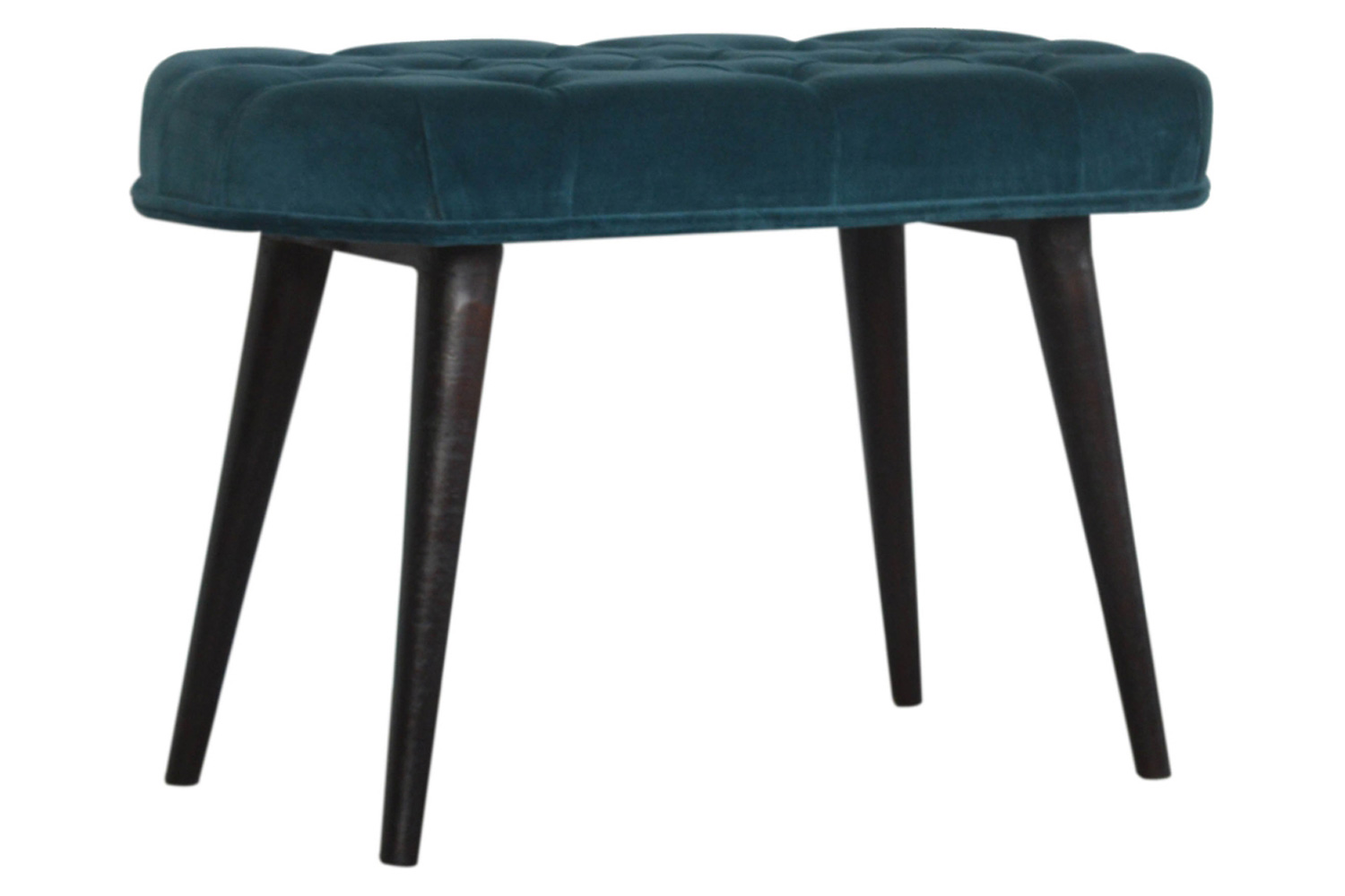 Artisan Deep Button Bench - Teal, Velvet