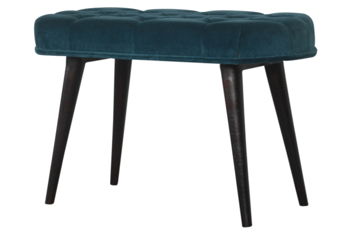 Artisan Deep Button Bench - Teal, Velvet