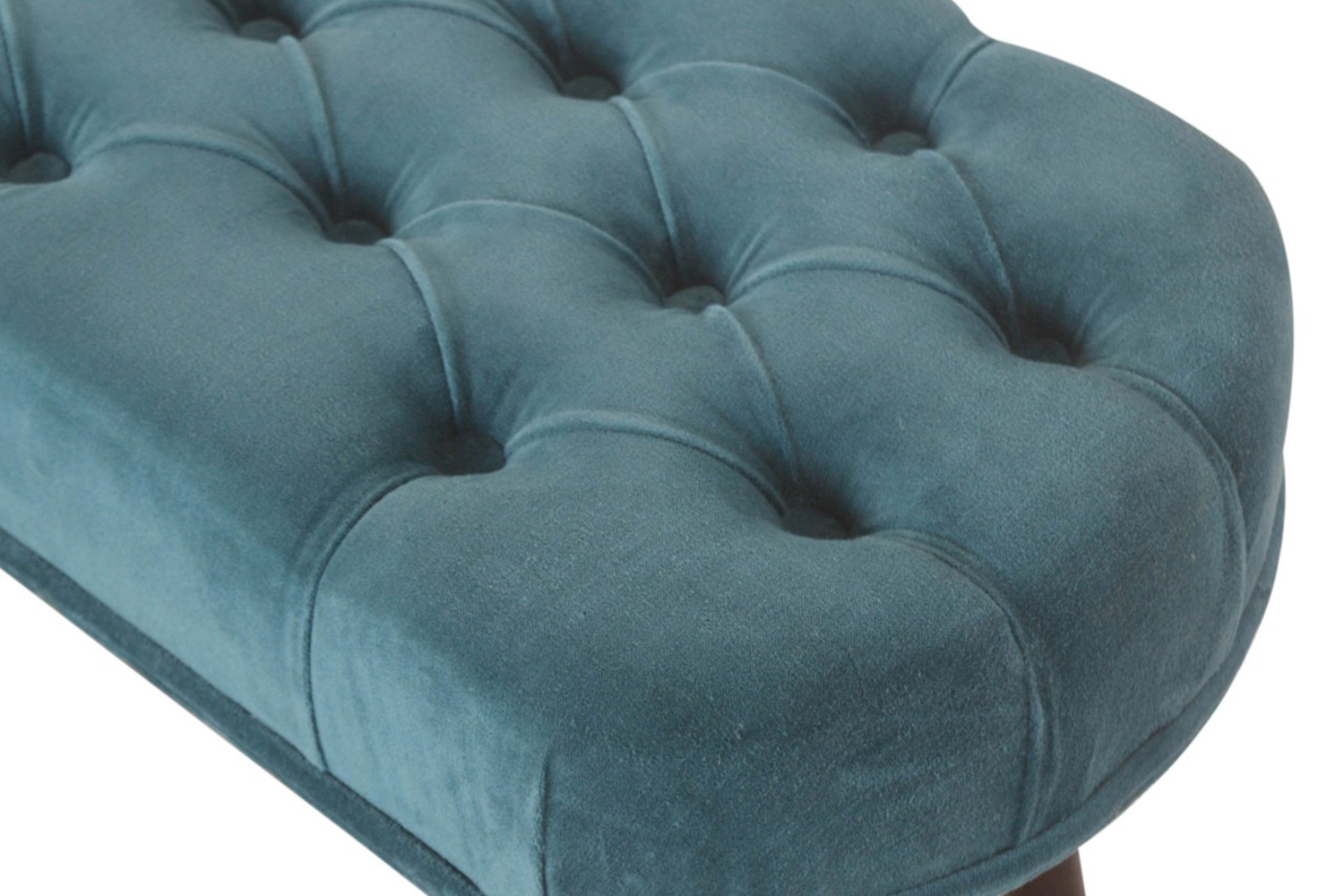 Artisan Deep Button Bench - Teal, Velvet