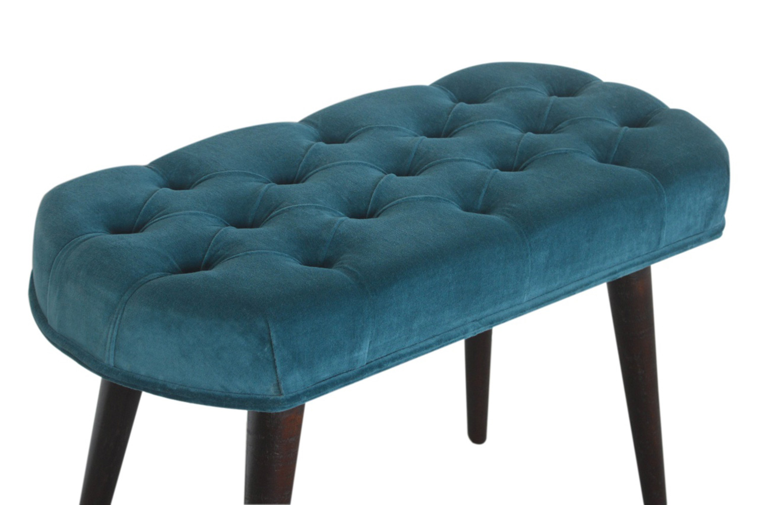 Artisan Deep Button Bench - Teal, Velvet