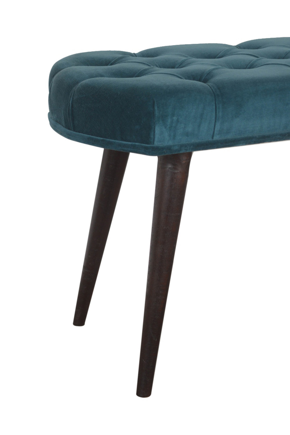 Artisan Deep Button Bench - Teal, Velvet