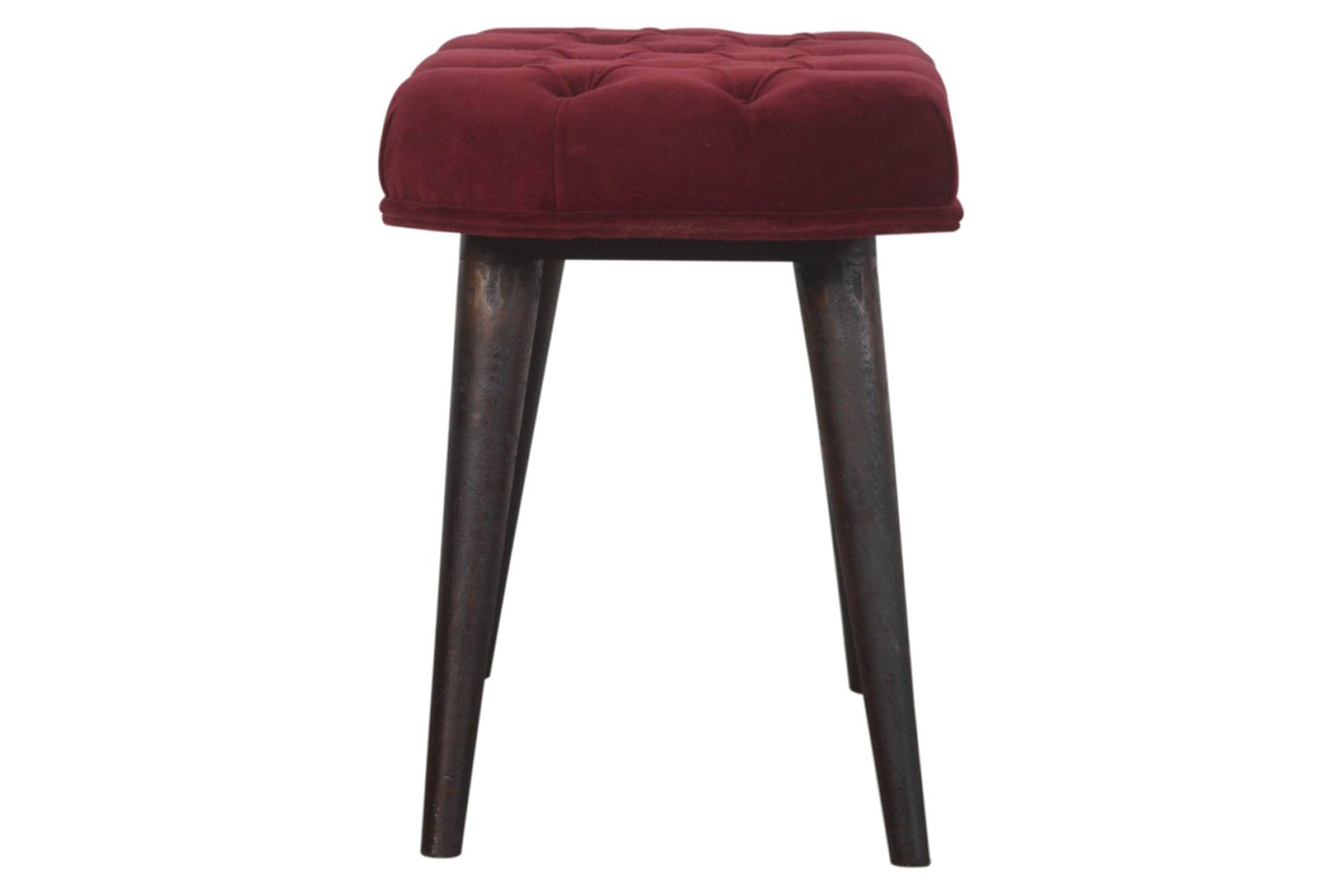 Artisan Deep Button Bench - Wine Red, Velvet