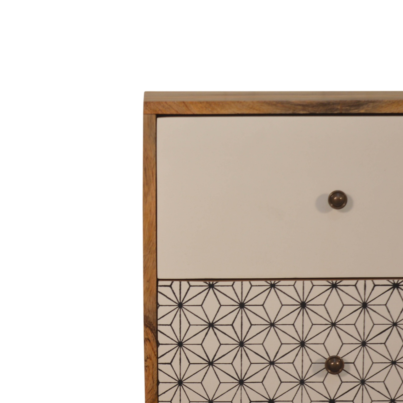 Artisan - Geo Screen Printed 2 Tone Nightstand