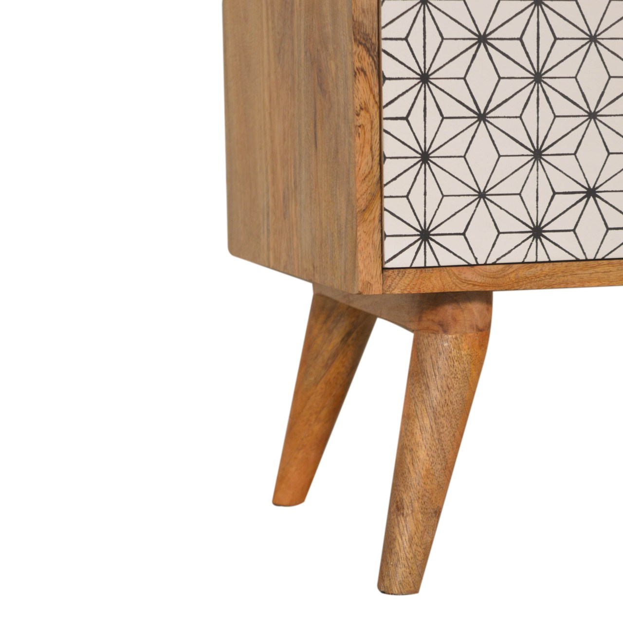 Artisan - Geo Screen Printed 2 Tone Nightstand