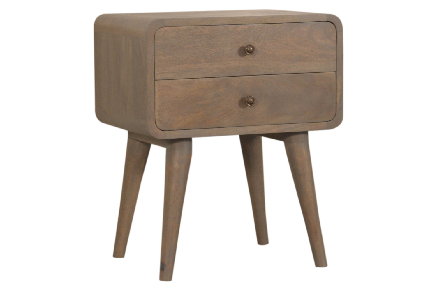 Artisan Curved Bedside - Bleached Gray Washed