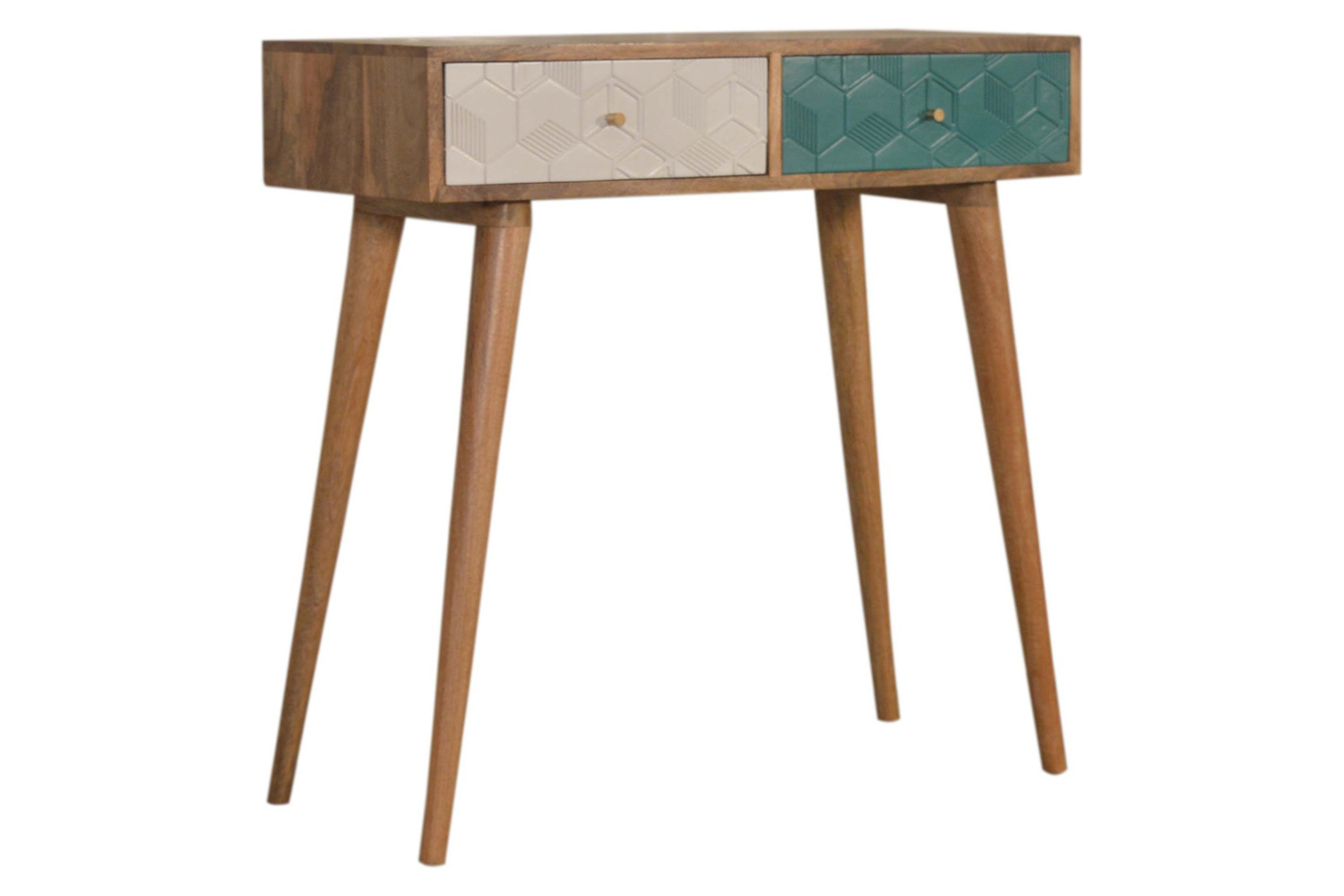 Artisan Acadia Console Table - Teal/White