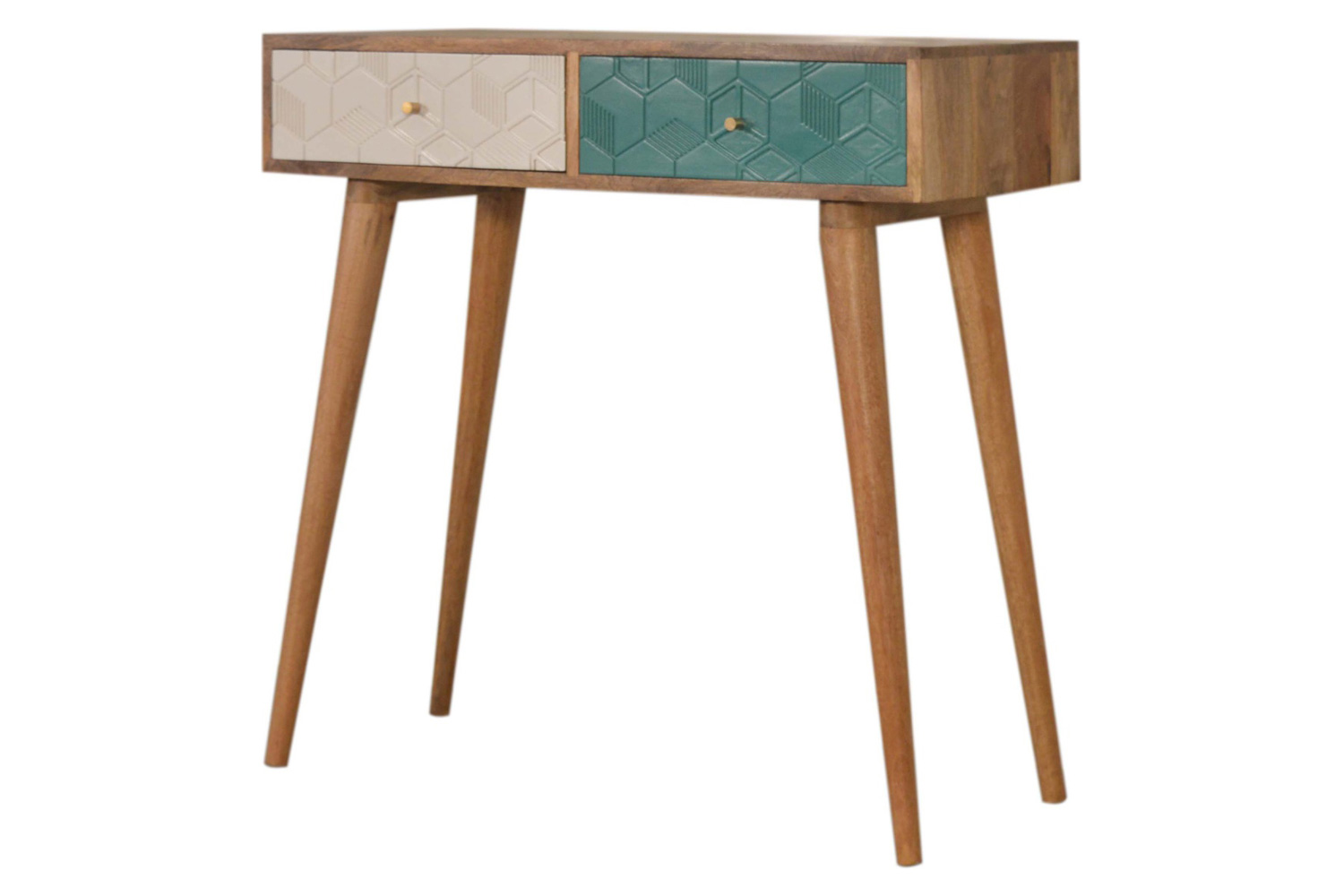 Artisan Acadia Console Table - Teal/White