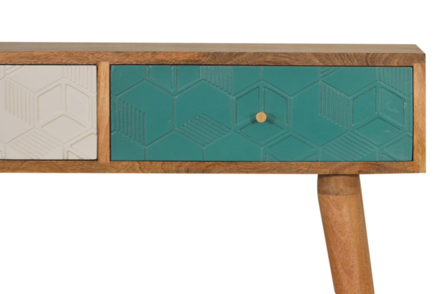 Artisan Acadia Console Table - Teal/White