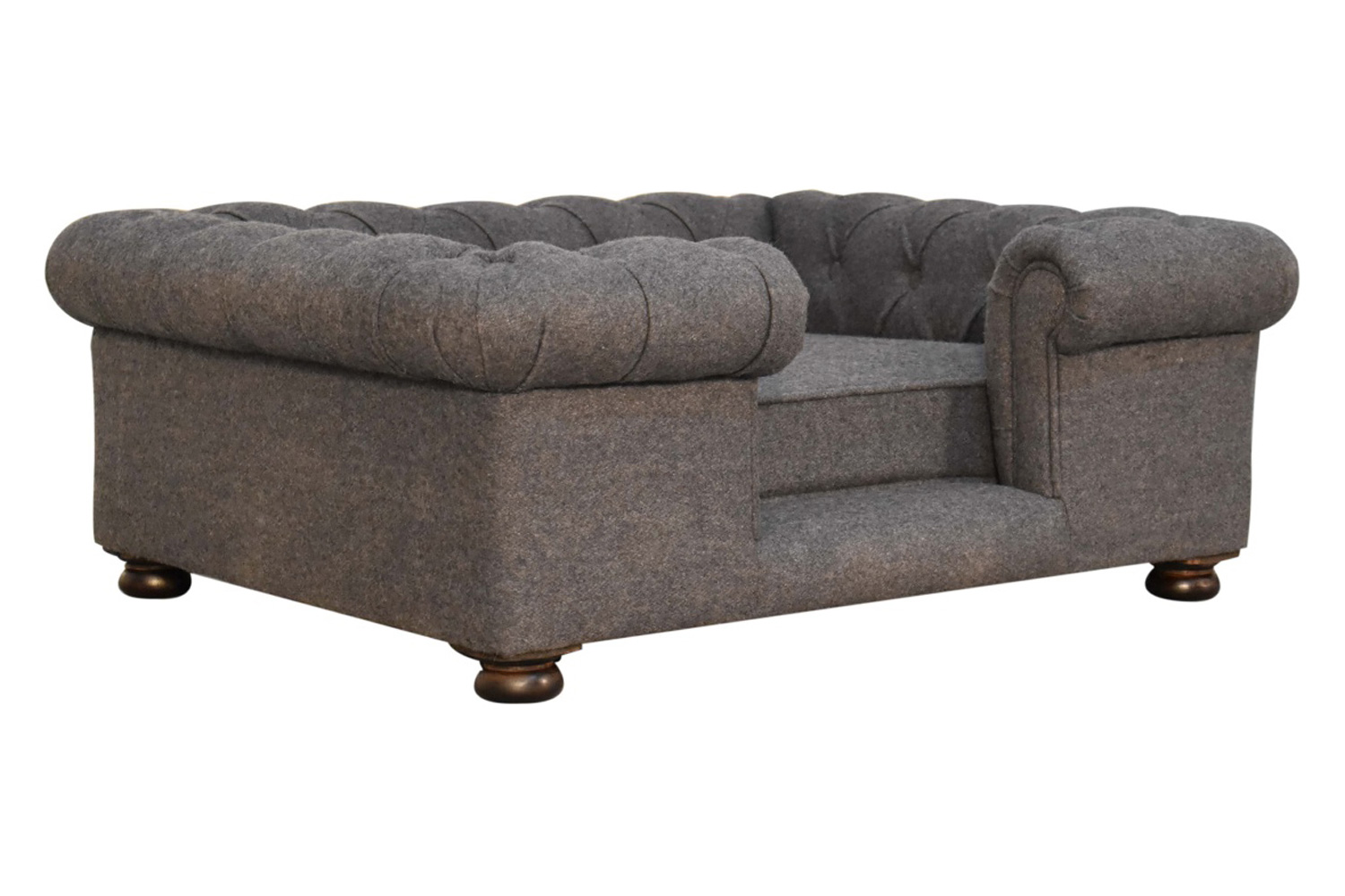 Artisan Battleship Pet Sofa Bed - Deep Button