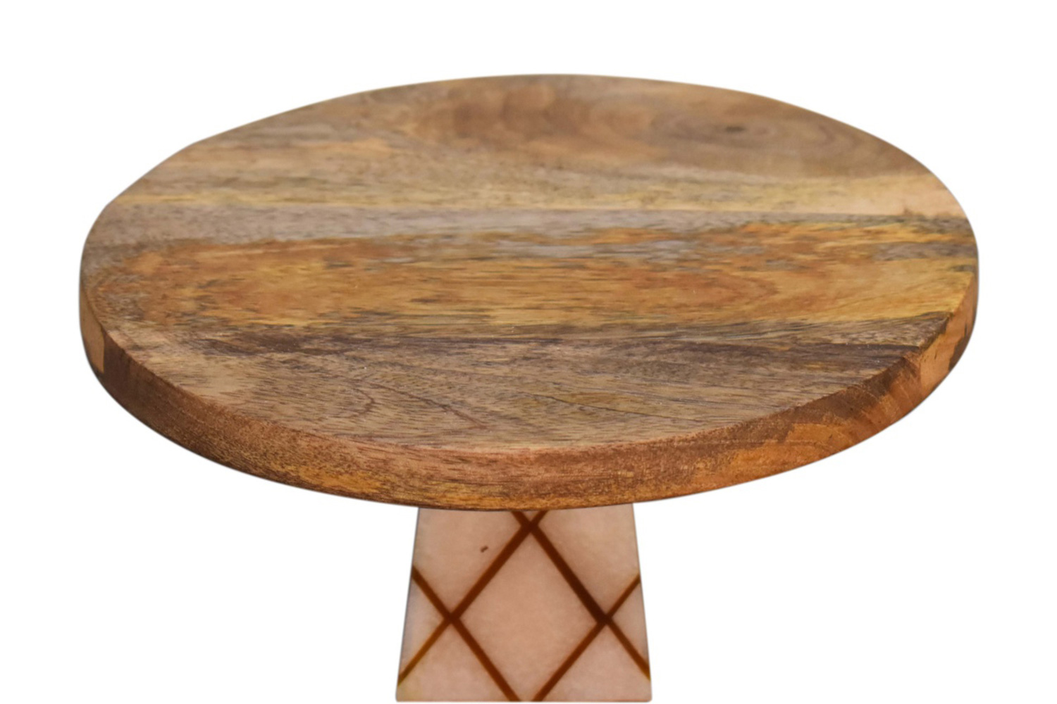 Artisan Cross Base Resin Cake Stand - Oak-ish