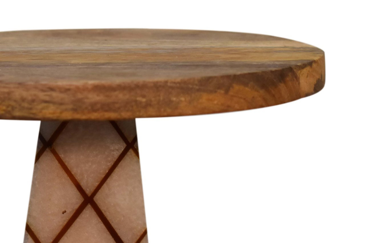 Artisan Cross Base Resin Cake Stand - Oak-ish