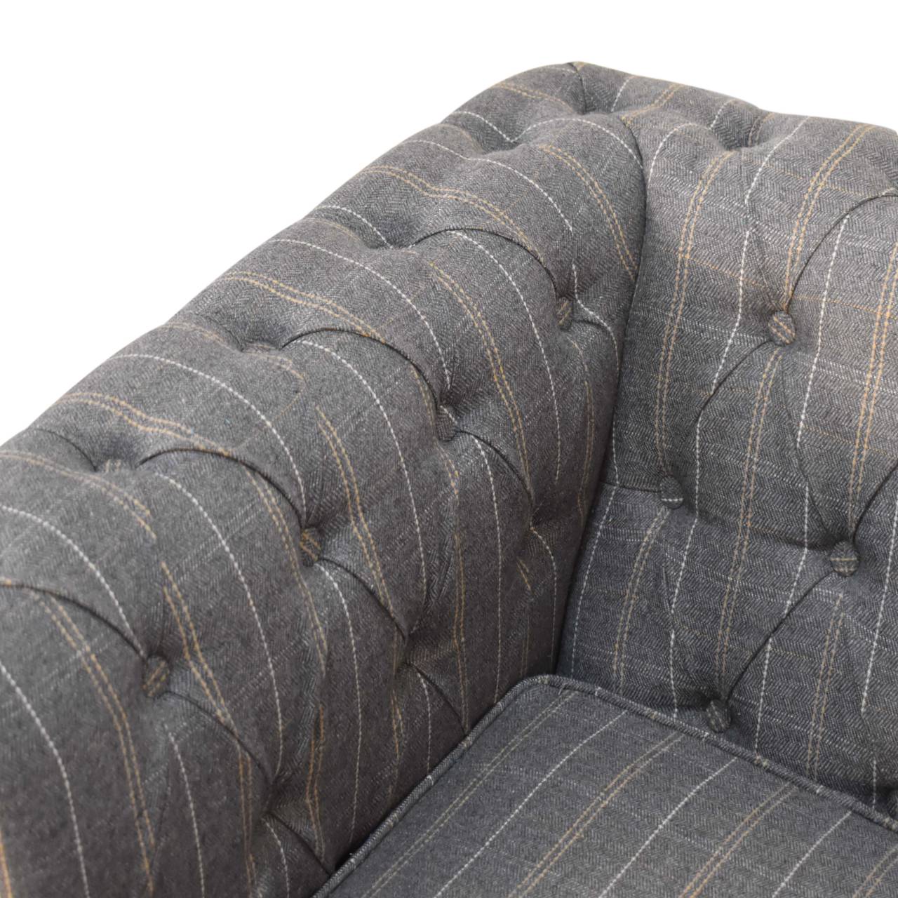 Artisan Chesterfield Armchair - Pewter, Tweed