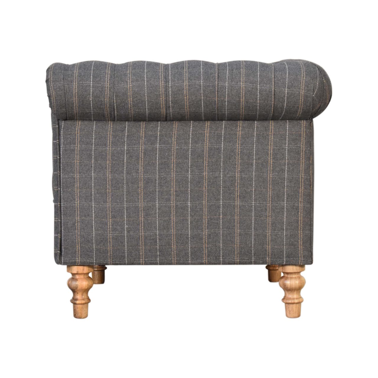 Artisan Chesterfield Armchair - Pewter, Tweed