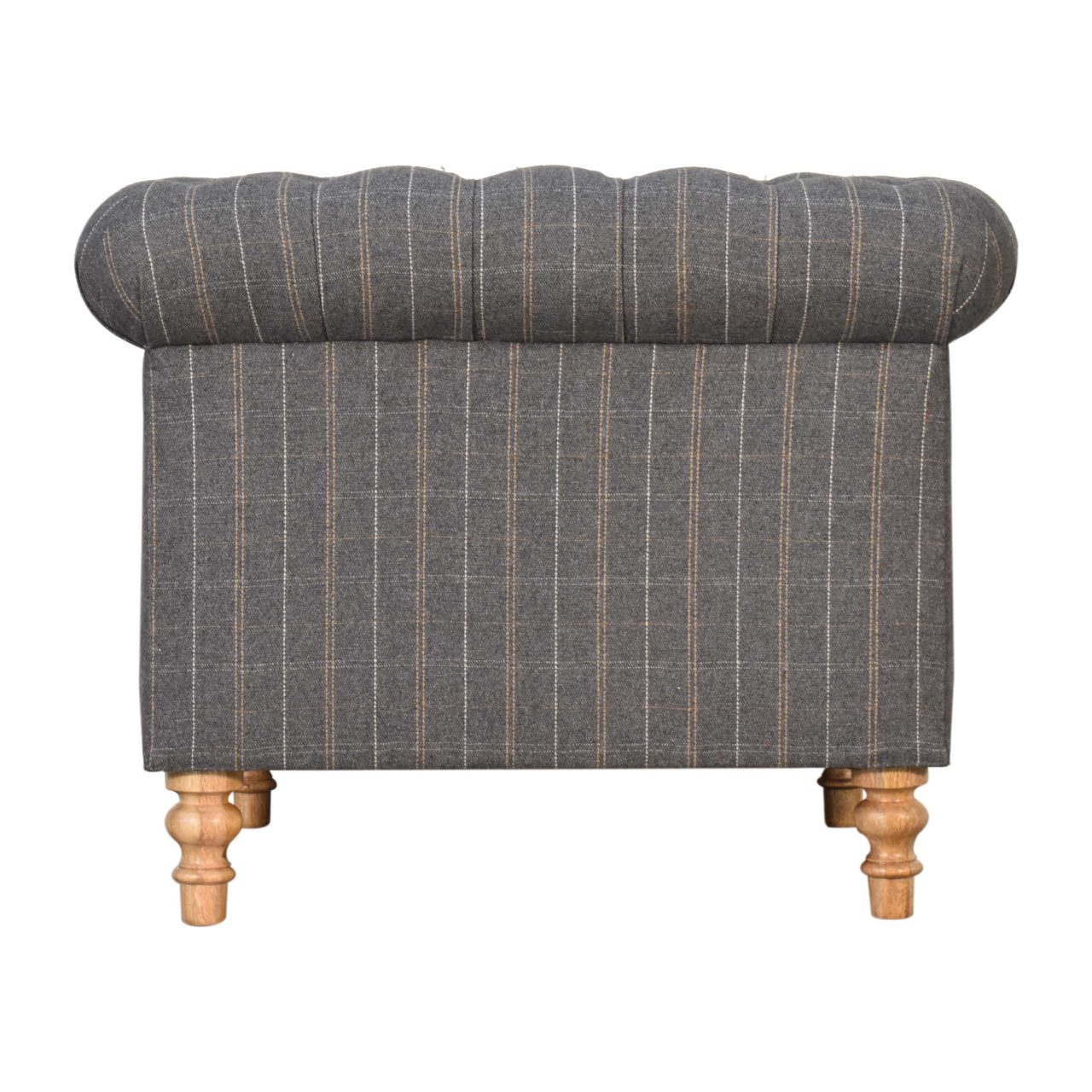 Artisan Chesterfield Armchair - Pewter, Tweed