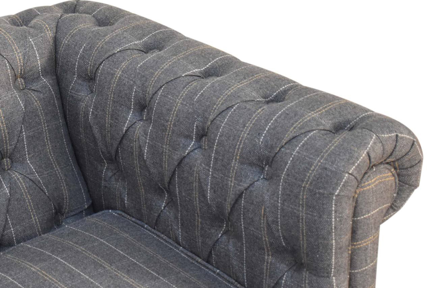 Artisan Chesterfield Sofa with 2 Seater - Pewter, Tweed