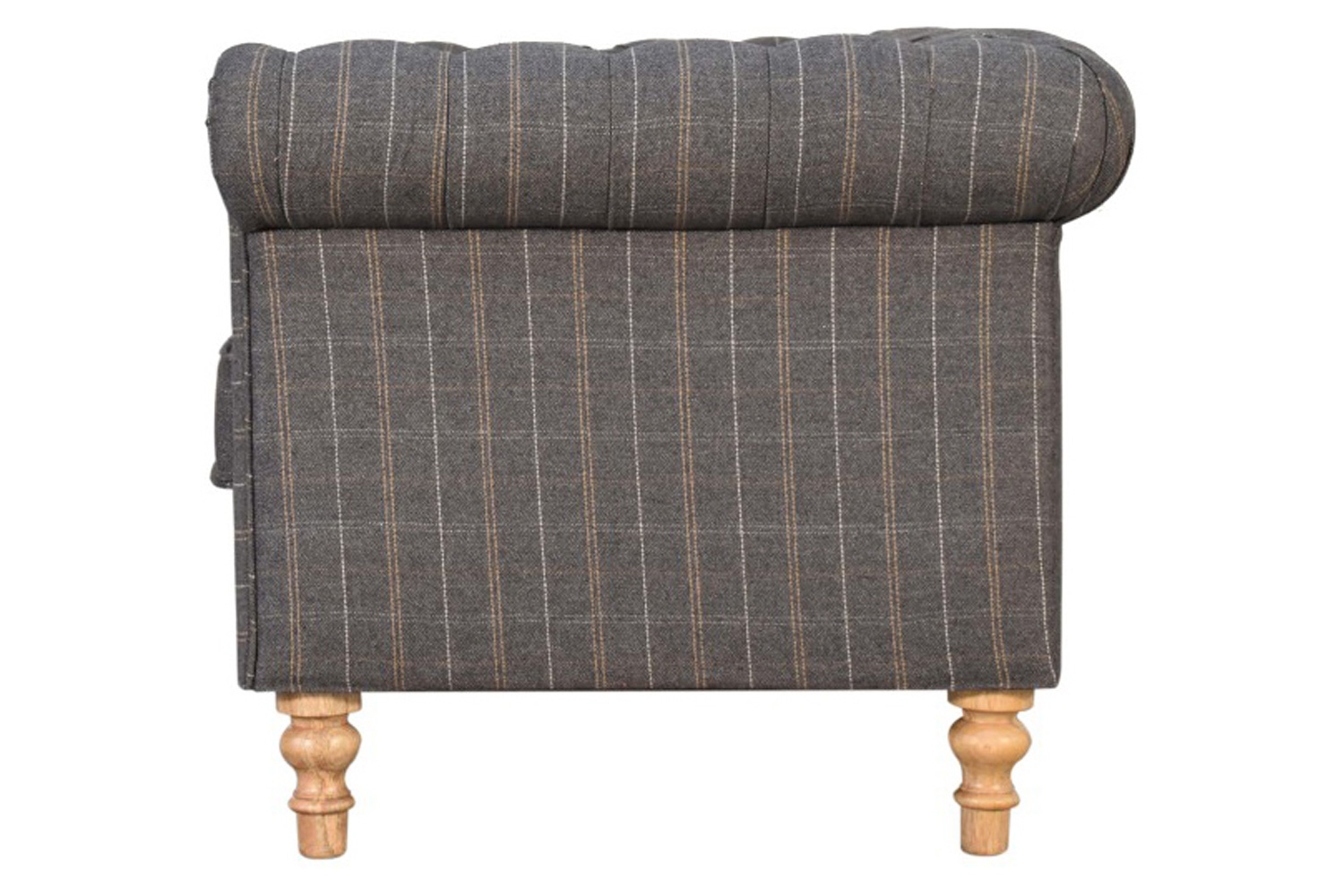 Artisan Chesterfield Sofa with 2 Seater - Pewter, Tweed