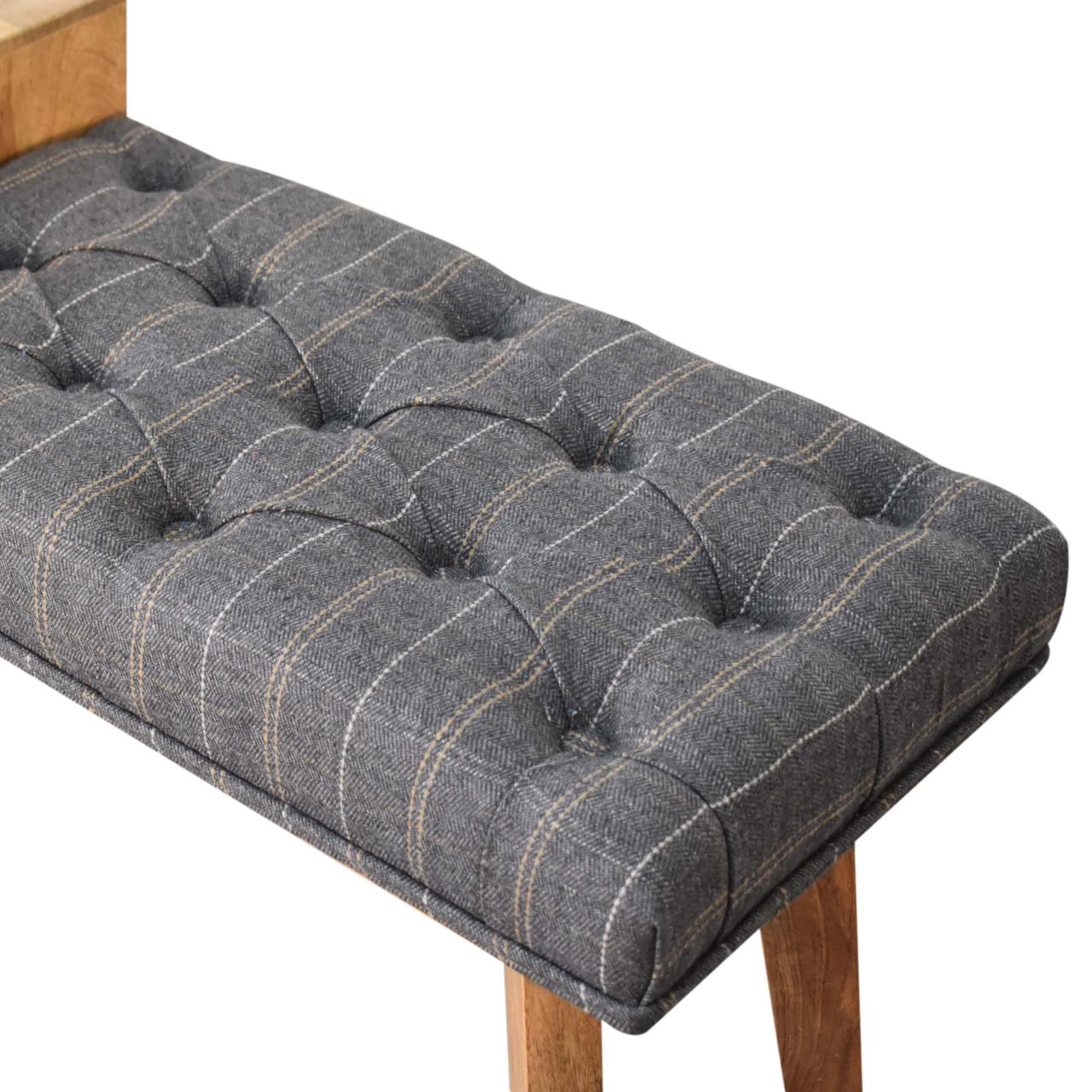 Artisan - Bench with 1 Drawer in Pewter, Tweed