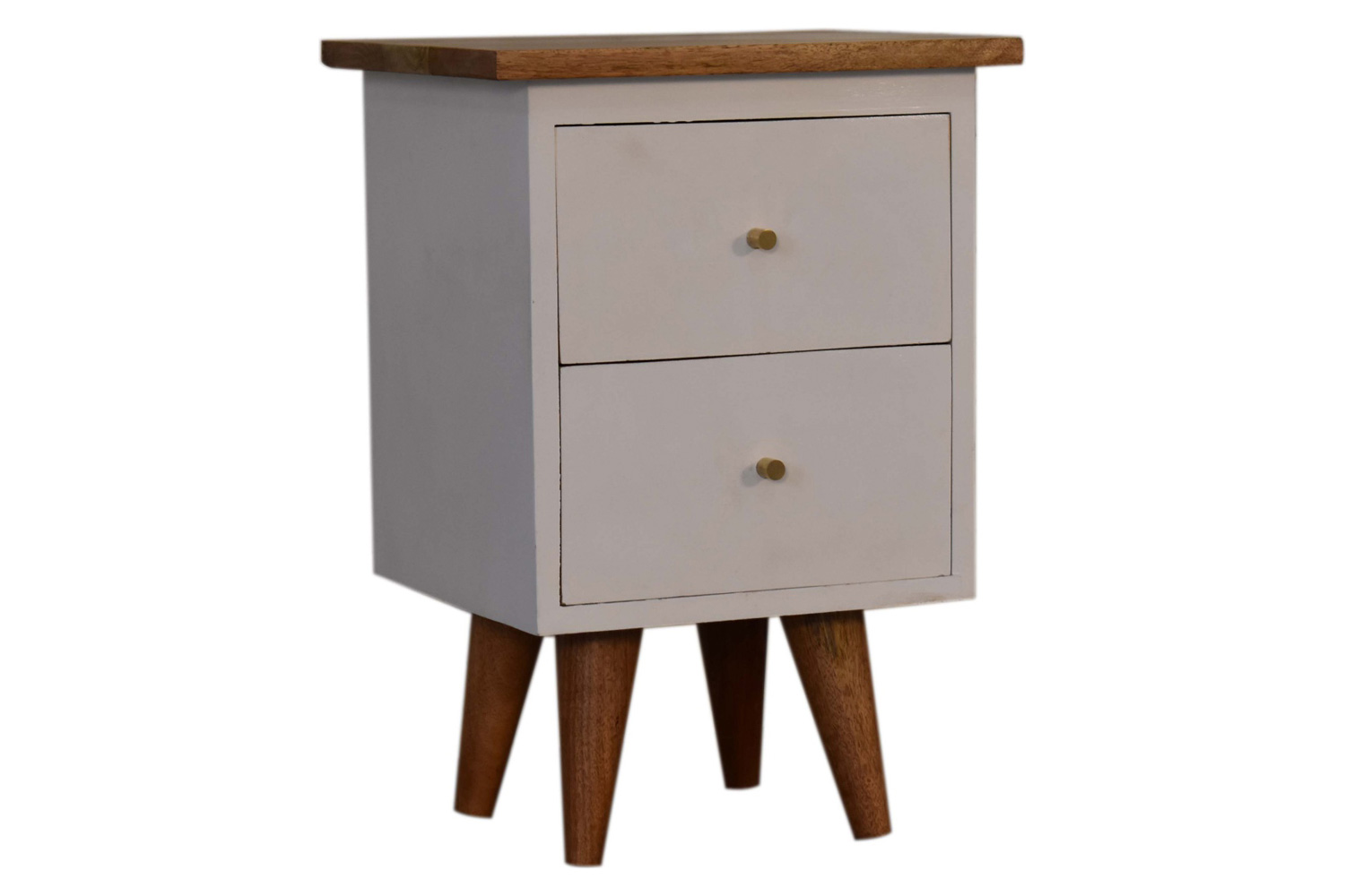 Artisan Hand Painted Bedside - White