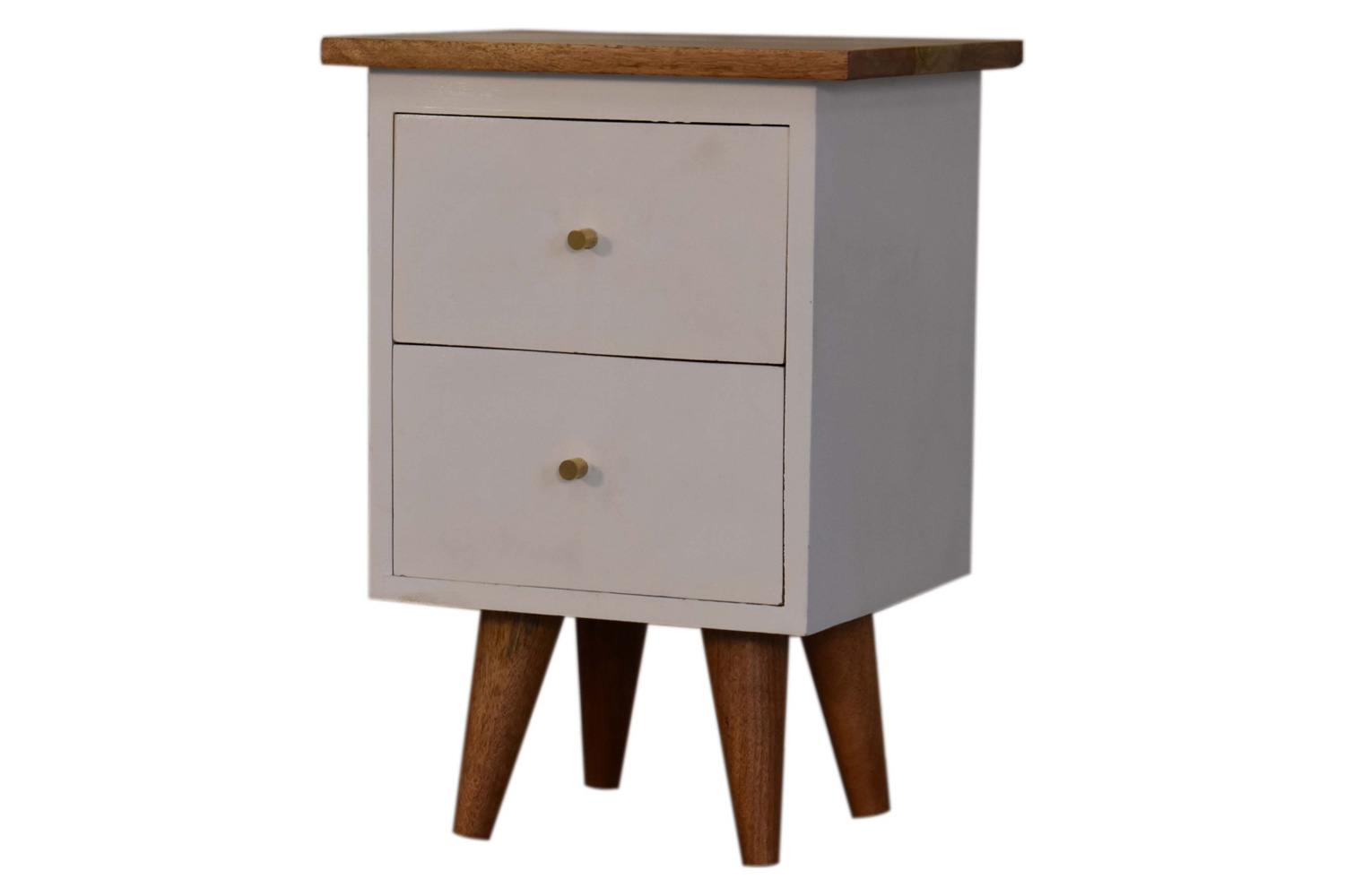 Artisan Hand Painted Bedside - White